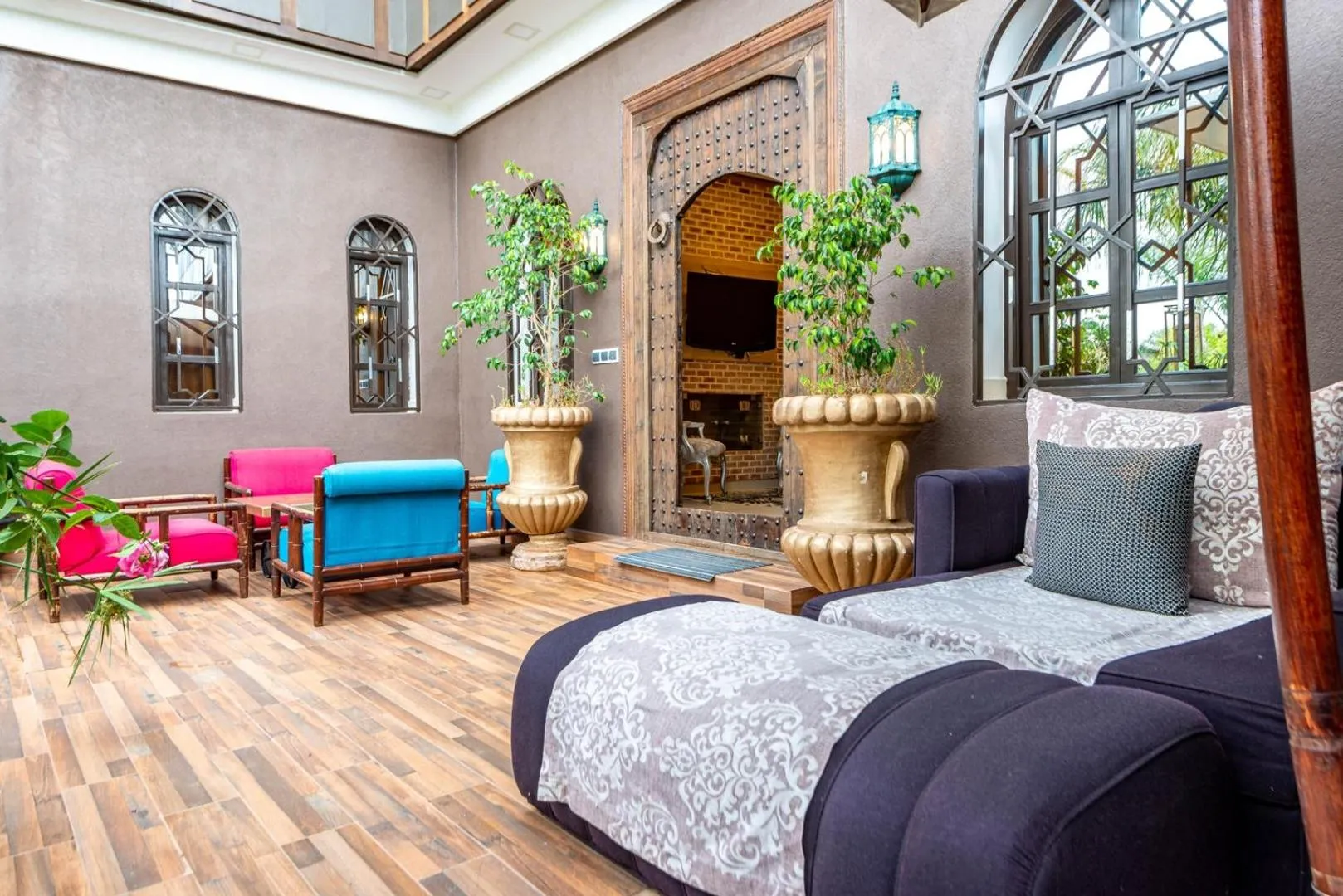 Seating area, Bed in The Lemonary Marrakech