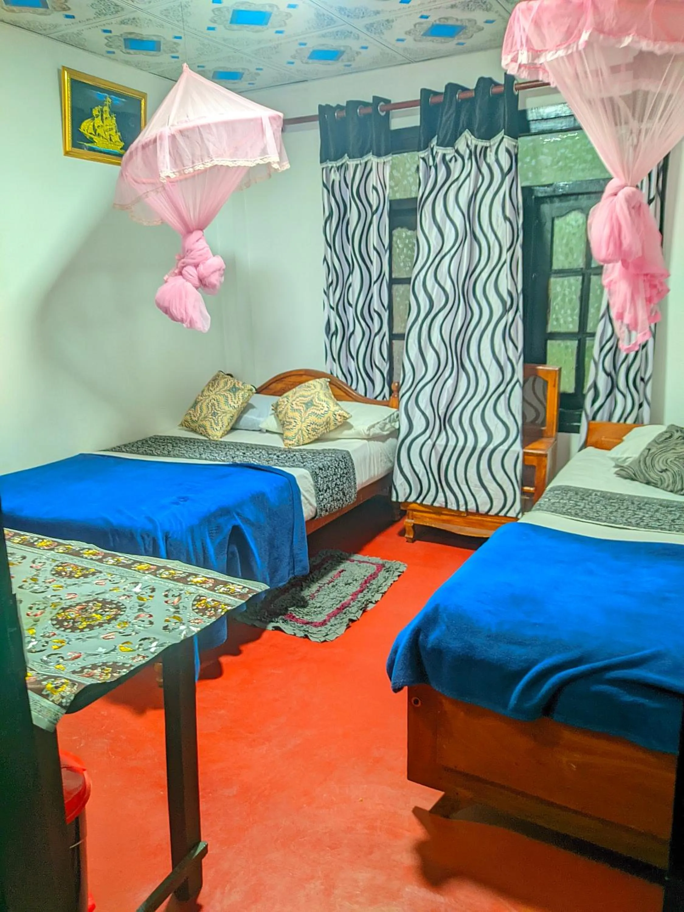 Shower, Bed in White Home