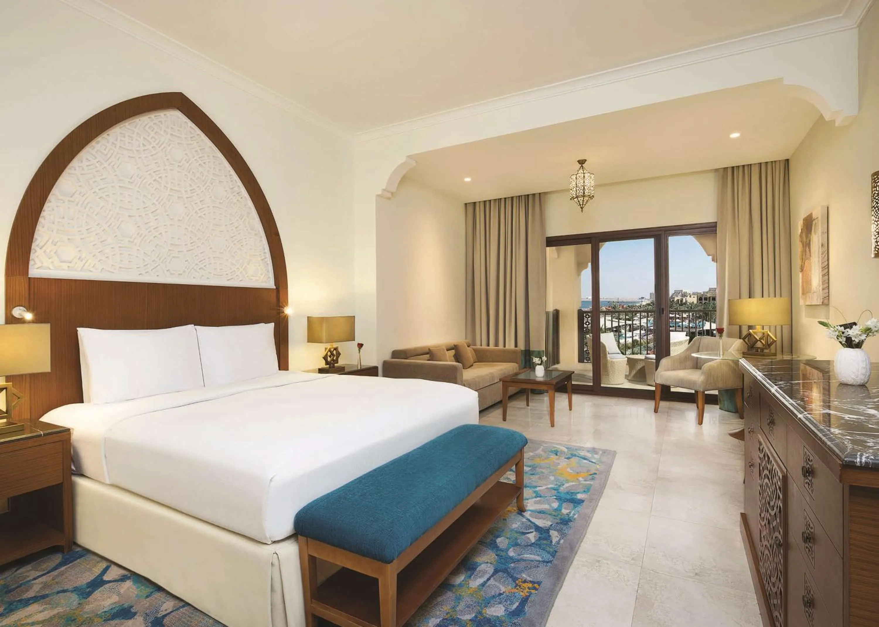 View (from property/room), Bed in DoubleTree by Hilton Resort & Spa Marjan Island