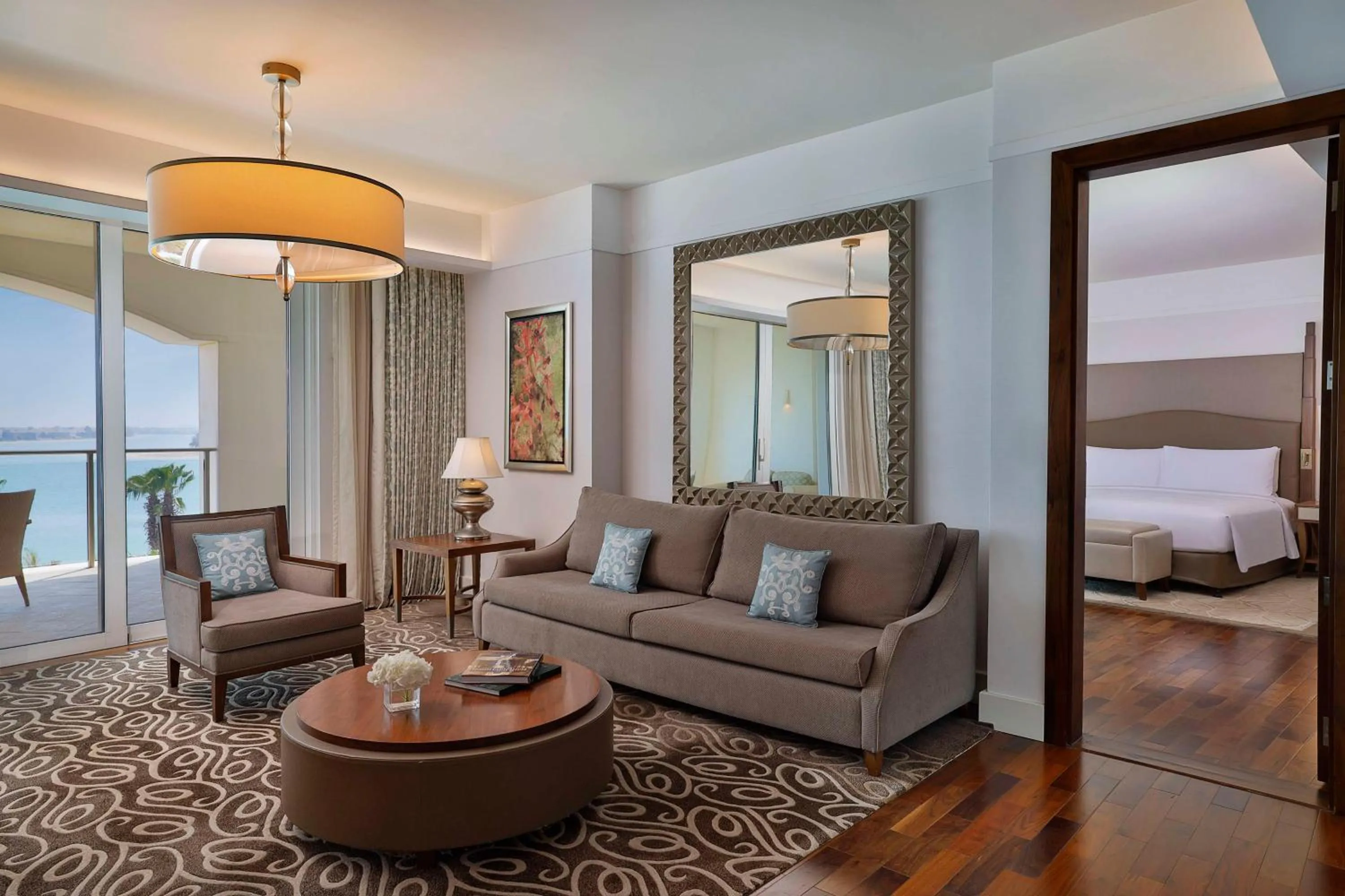 Living room, Bed in Waldorf Astoria Dubai Palm Jumeirah