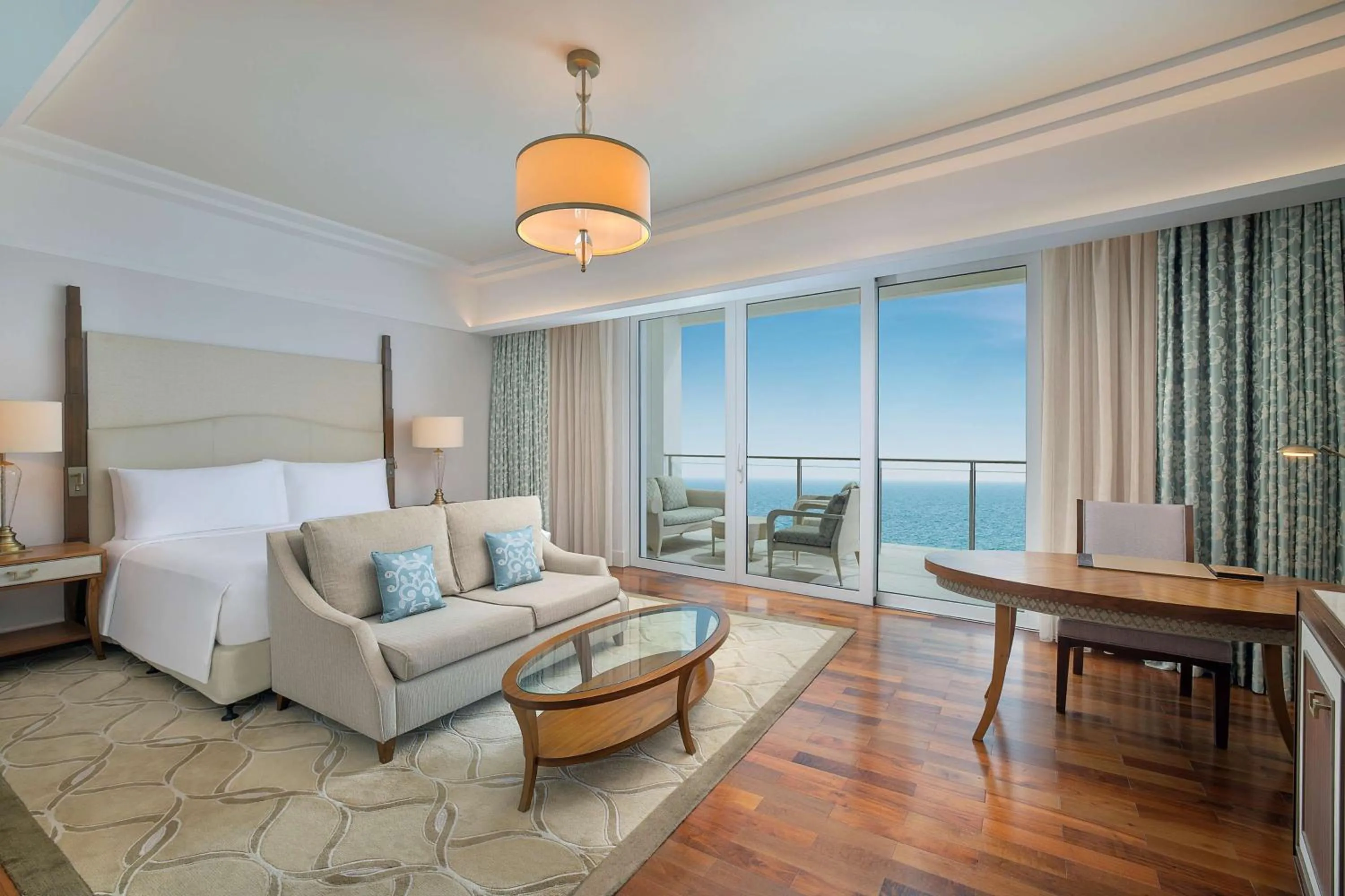 Living room, Bed in Waldorf Astoria Dubai Palm Jumeirah