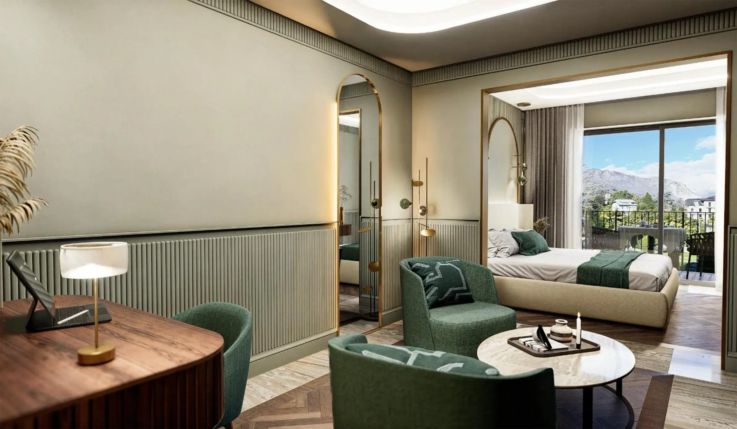 Deluxe Double or Twin Room - Pool or Lake Side Lateral view in Grand Hotel Bristol Deluxe Double or Twin Room - Pool or Lake Side Lateral view in Grand Hotel Bristol