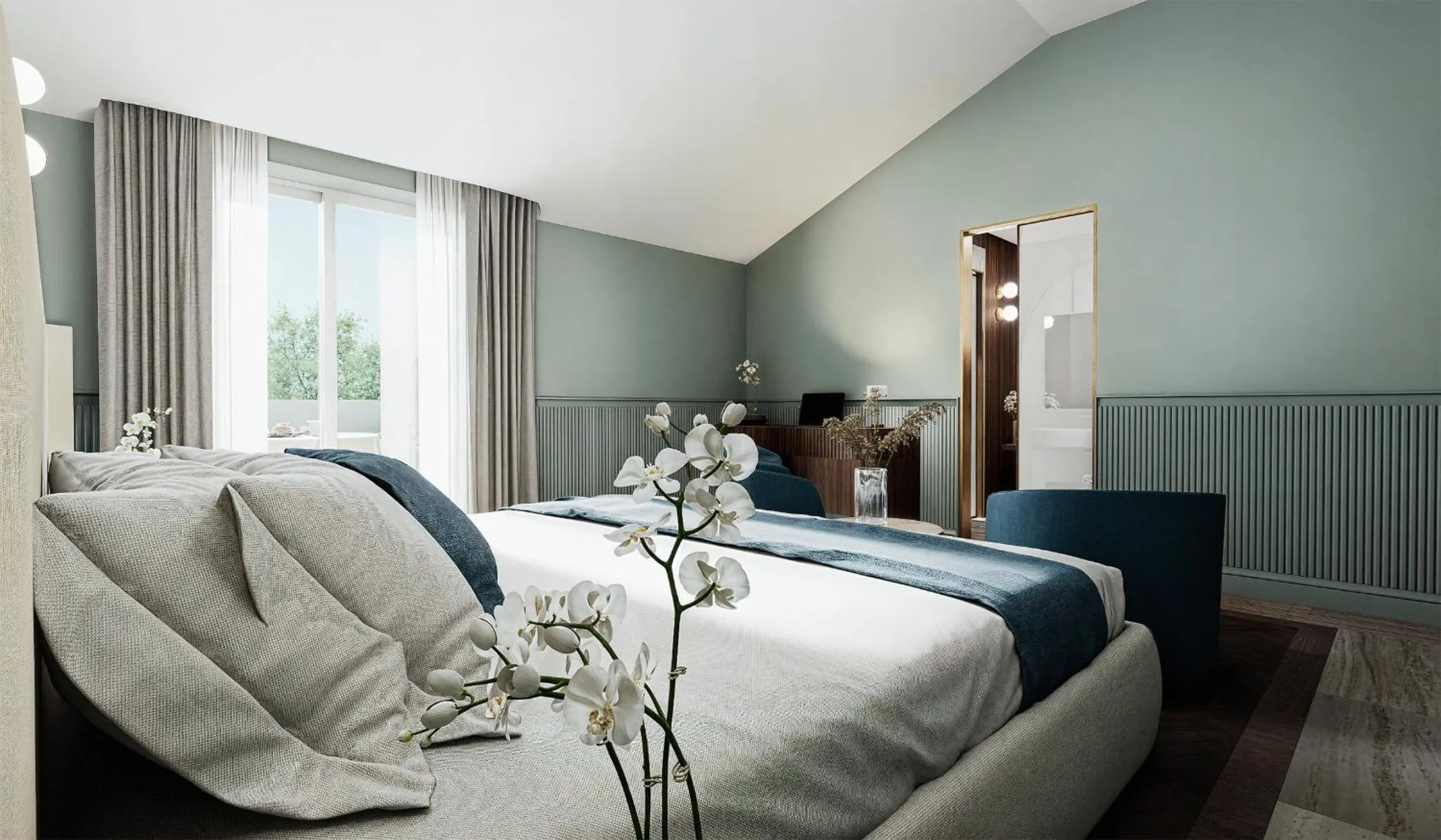 Bed in Grand Hotel Bristol