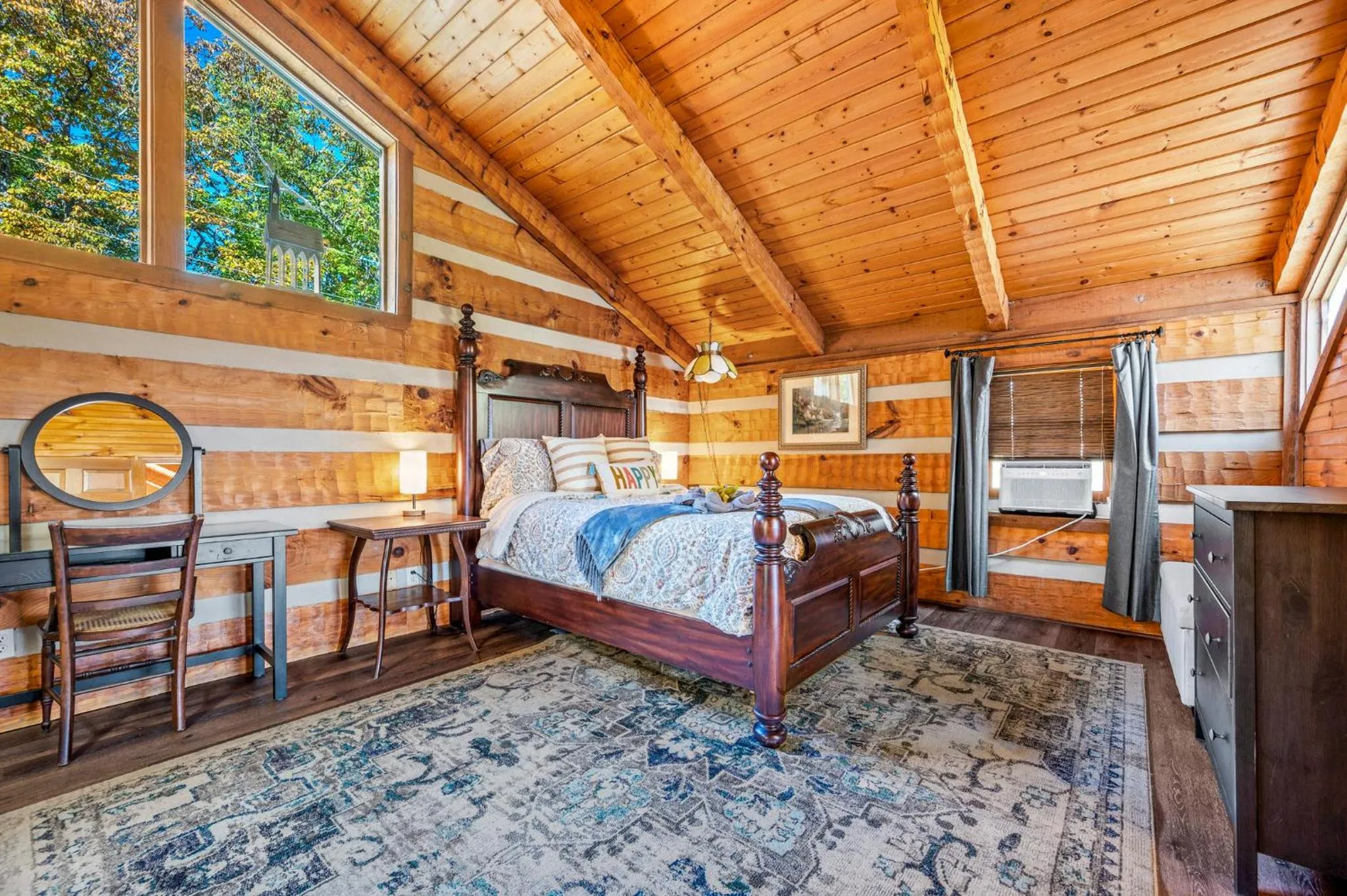 TV and multimedia, Bed in Barenberg Cabin - Secluded Unobstructed Panoramic Smoky Mountains View with Two Master Suites, Loft Game Room, and Hot Tub