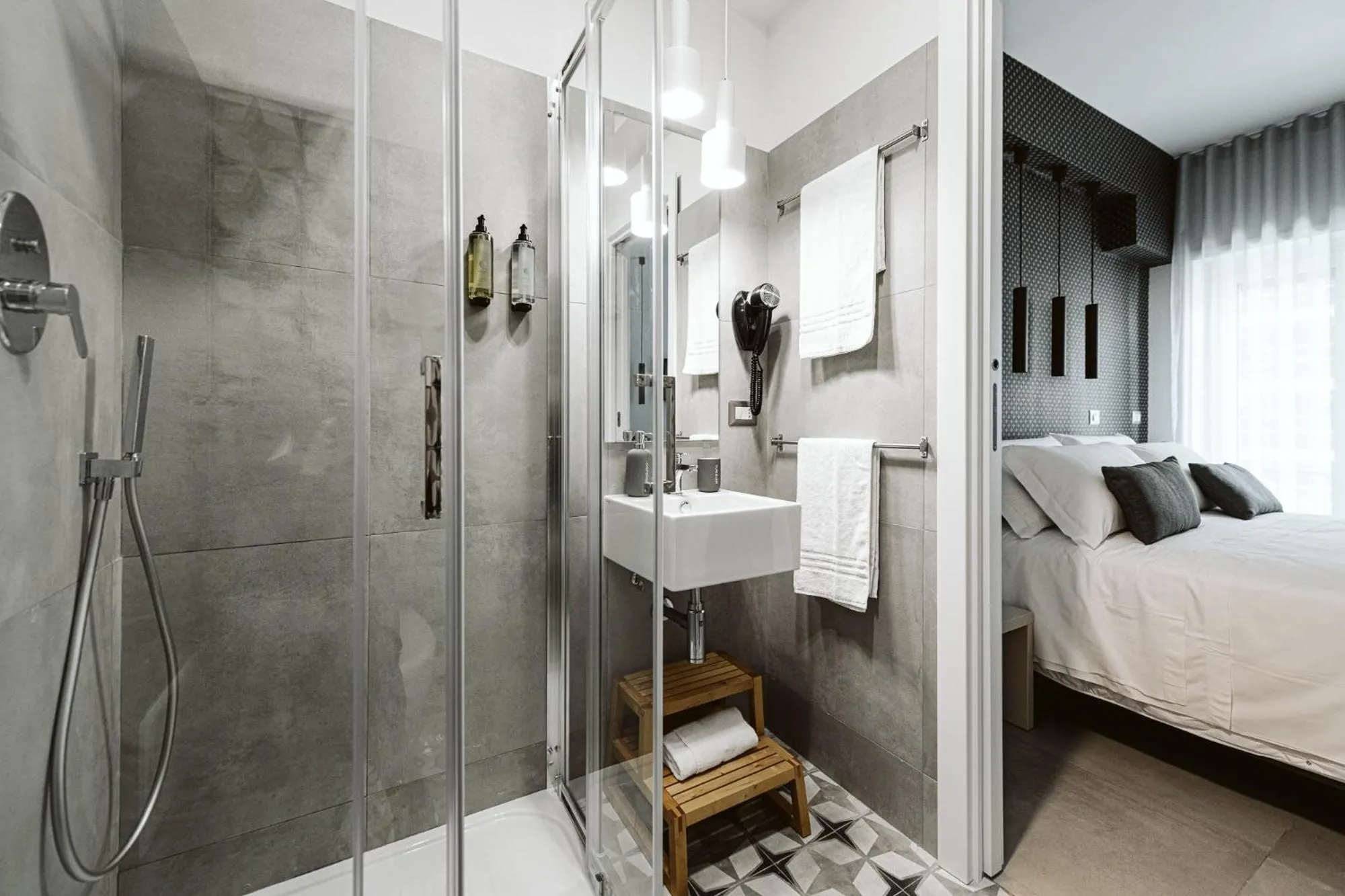 Bathroom, Bed in B&B LUMAS