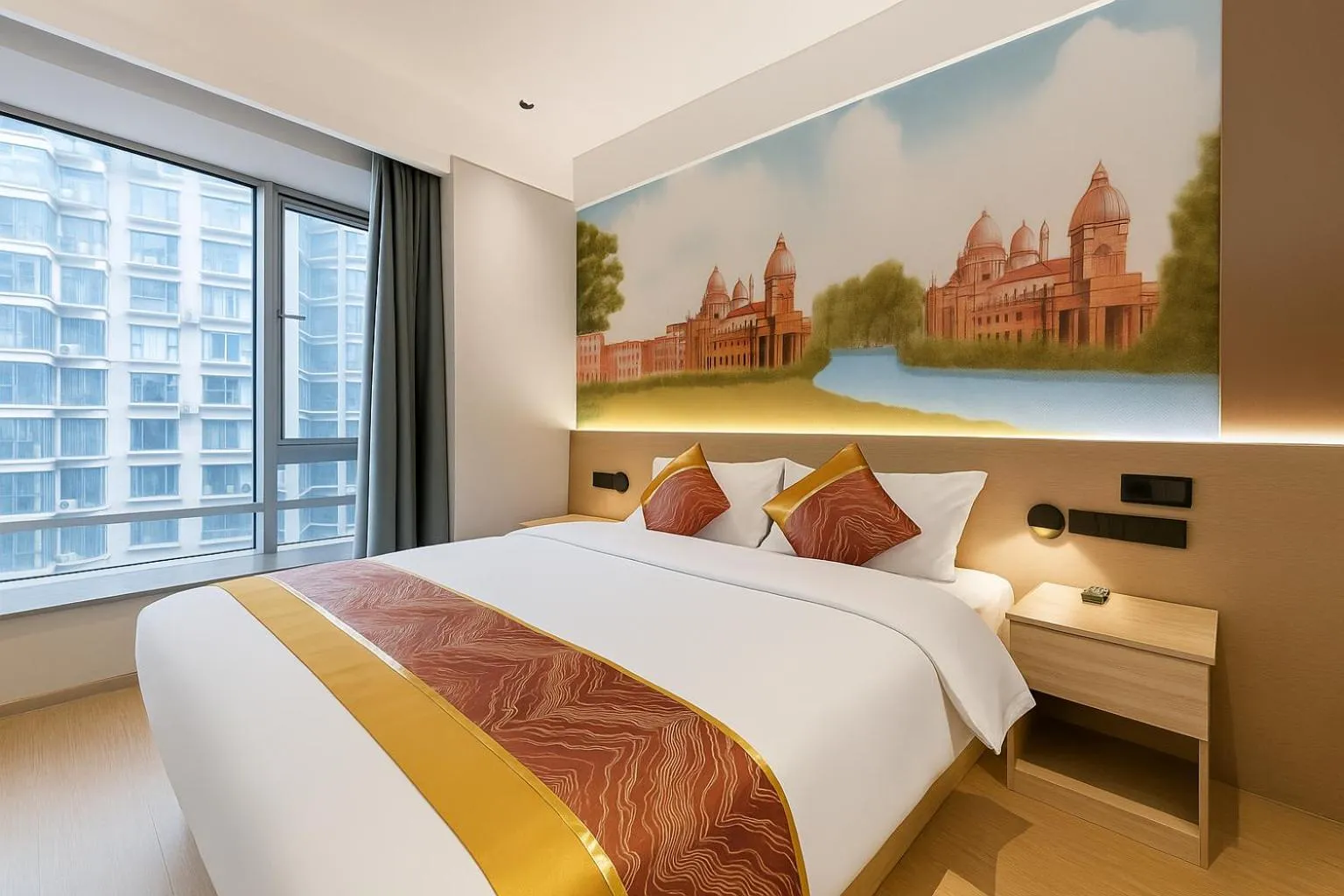 Bed in Shanghai Jiarong Hotel Apartment