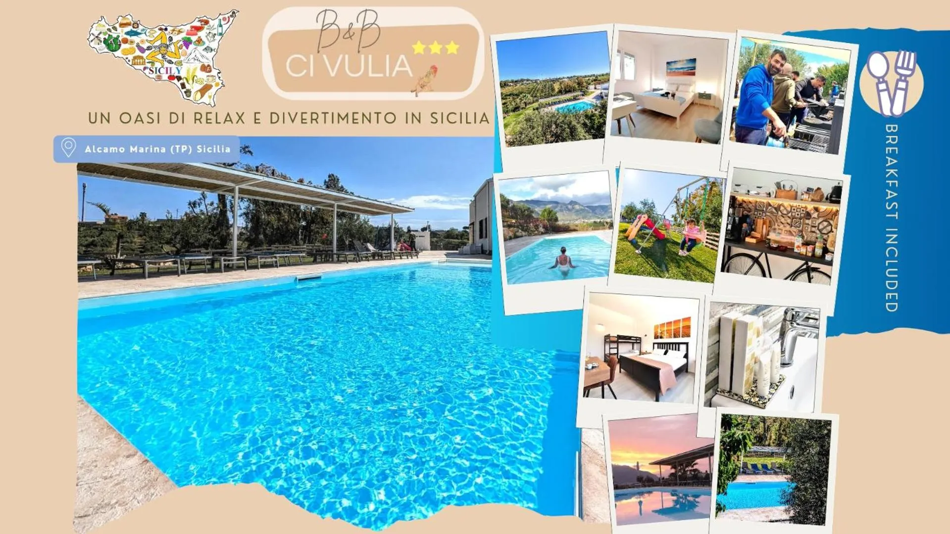 Day in CI VULIA b&b - Sicilia sea, pool, bbq, tv, wi-fi