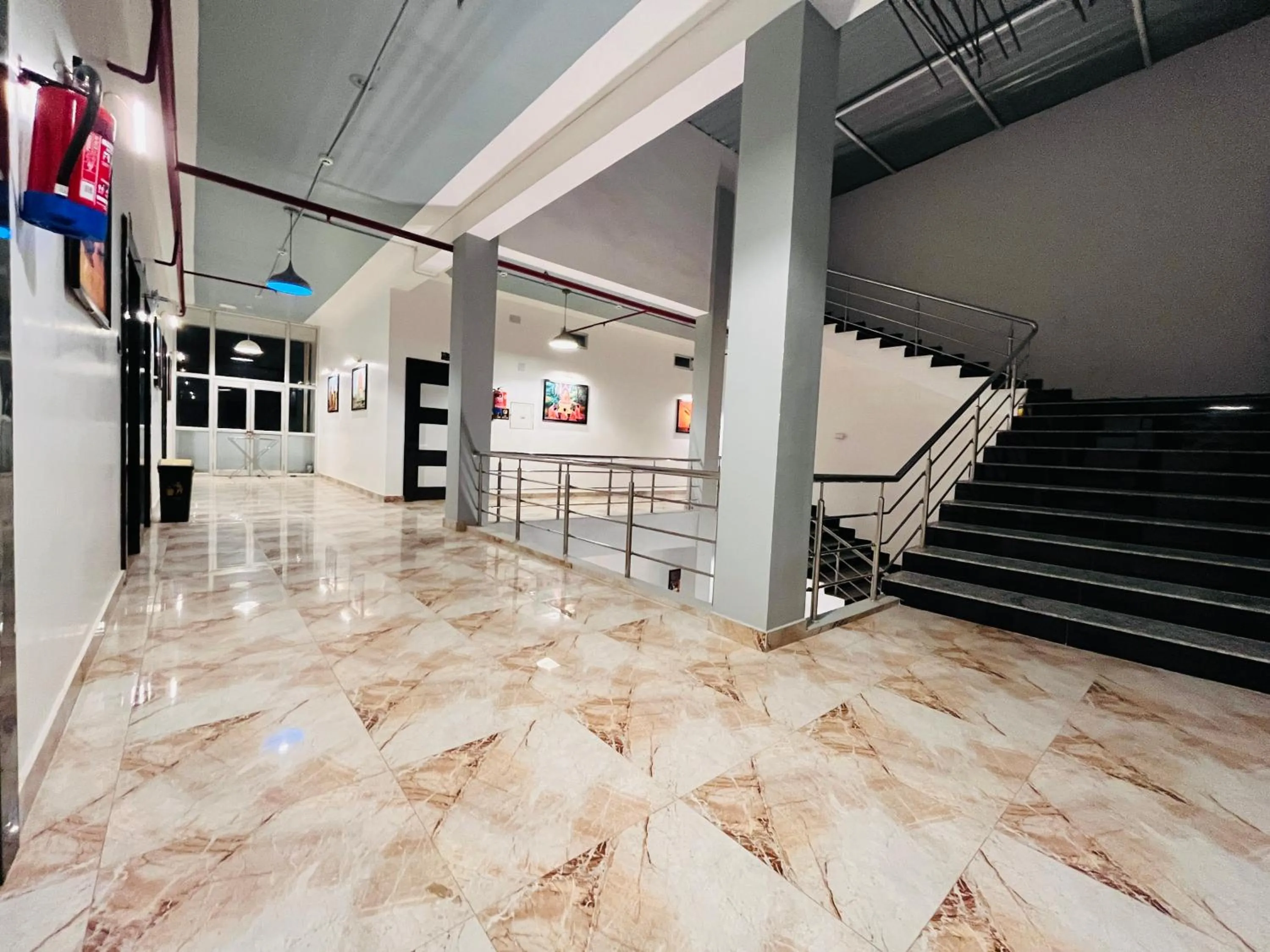 Inner courtyard view in Hotel Buddha Park near Sarnath, Varanasi