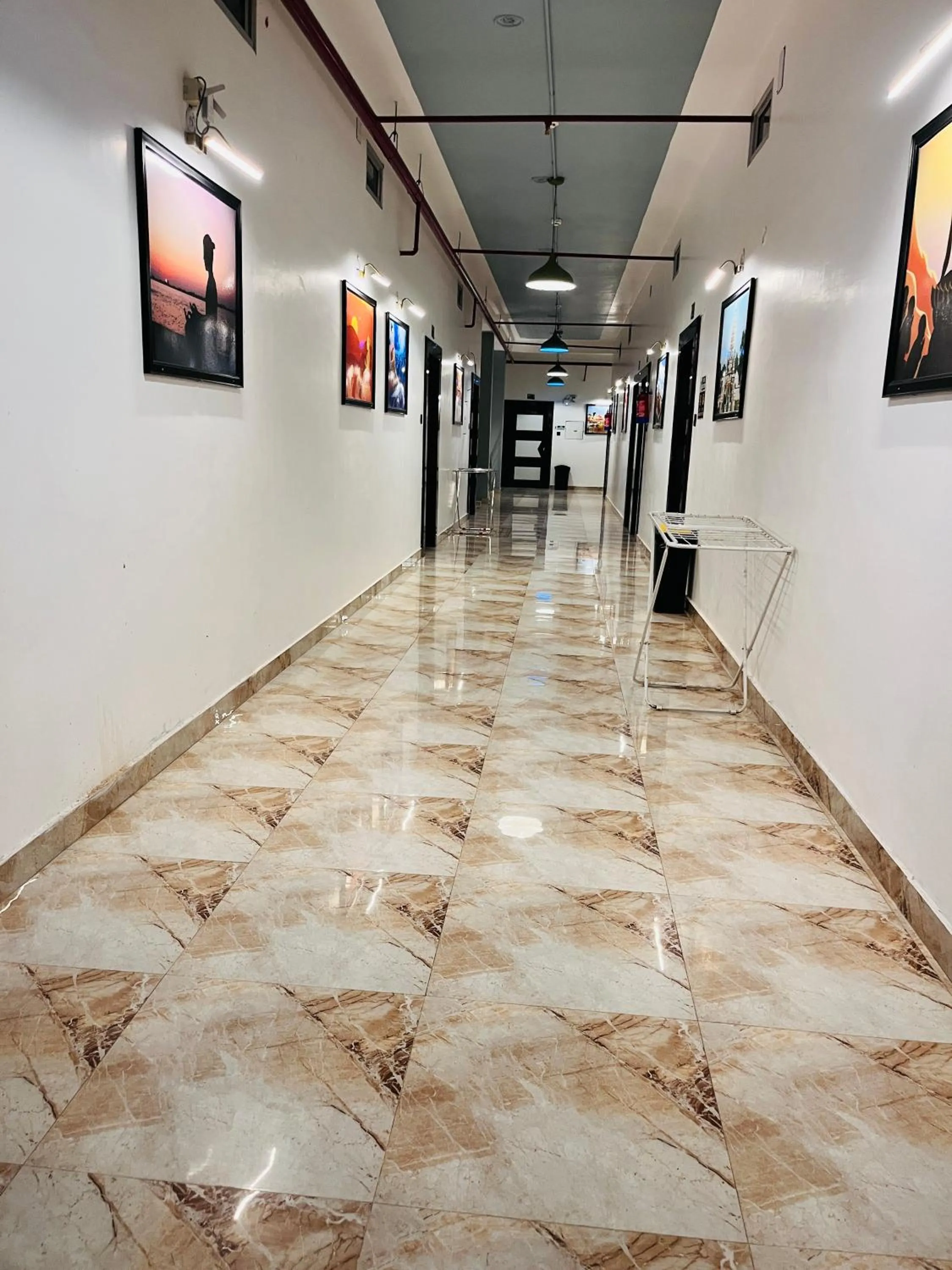 Inner courtyard view in Hotel Buddha Park near Sarnath, Varanasi