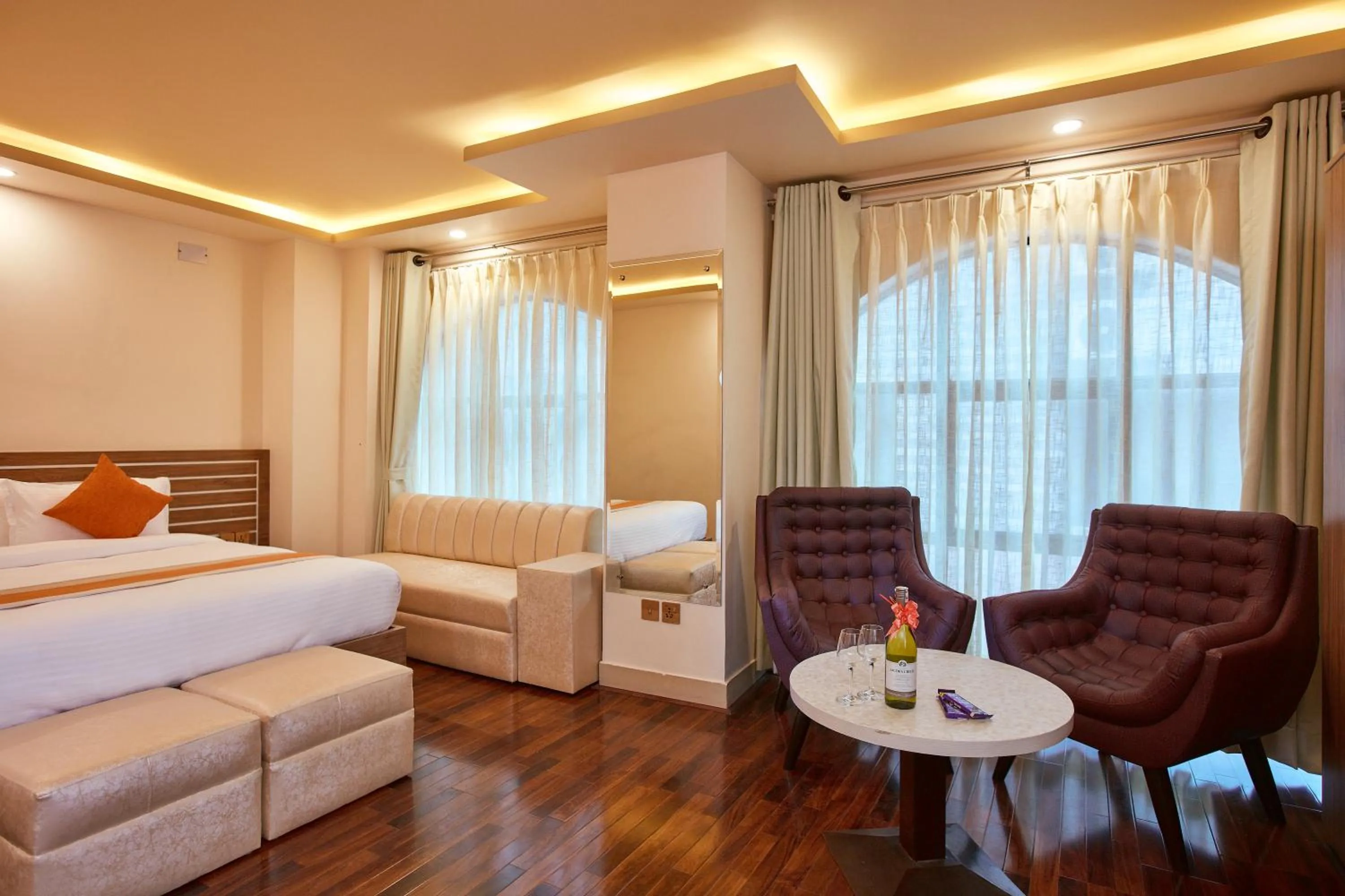 Bed in The Samrat Palace - Luxury Hotel in Kathmandu