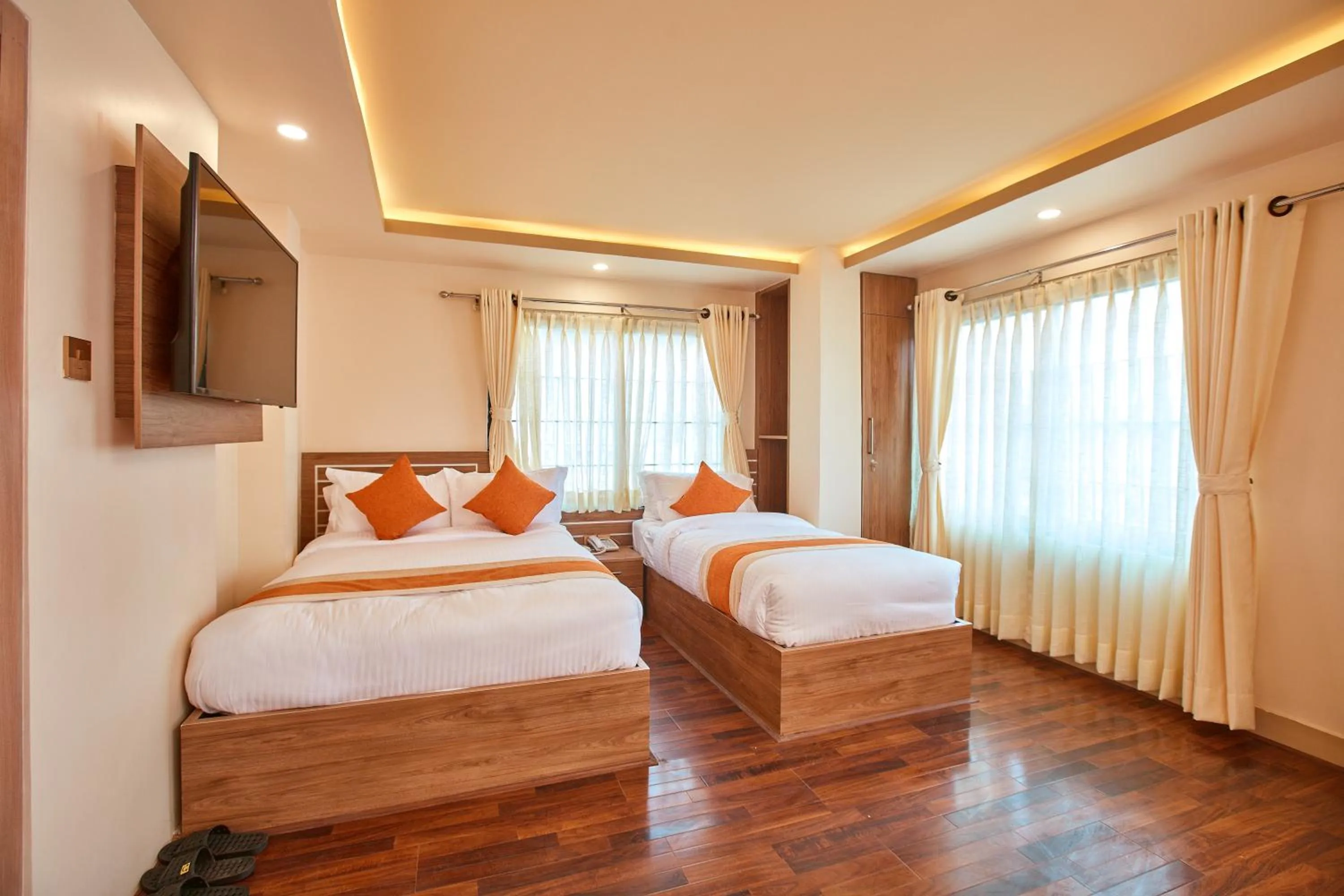 Bed in The Samrat Palace - Luxury Hotel in Kathmandu