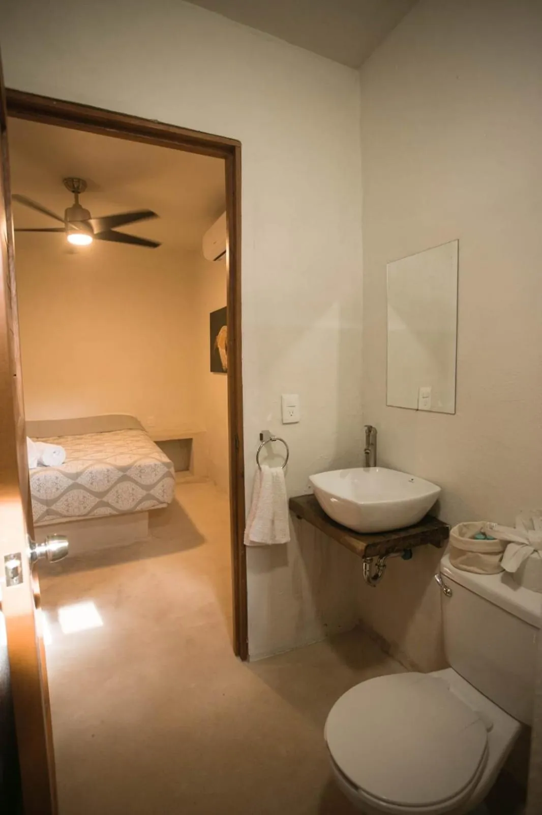 Bathroom, Bed in Villas Ixchel