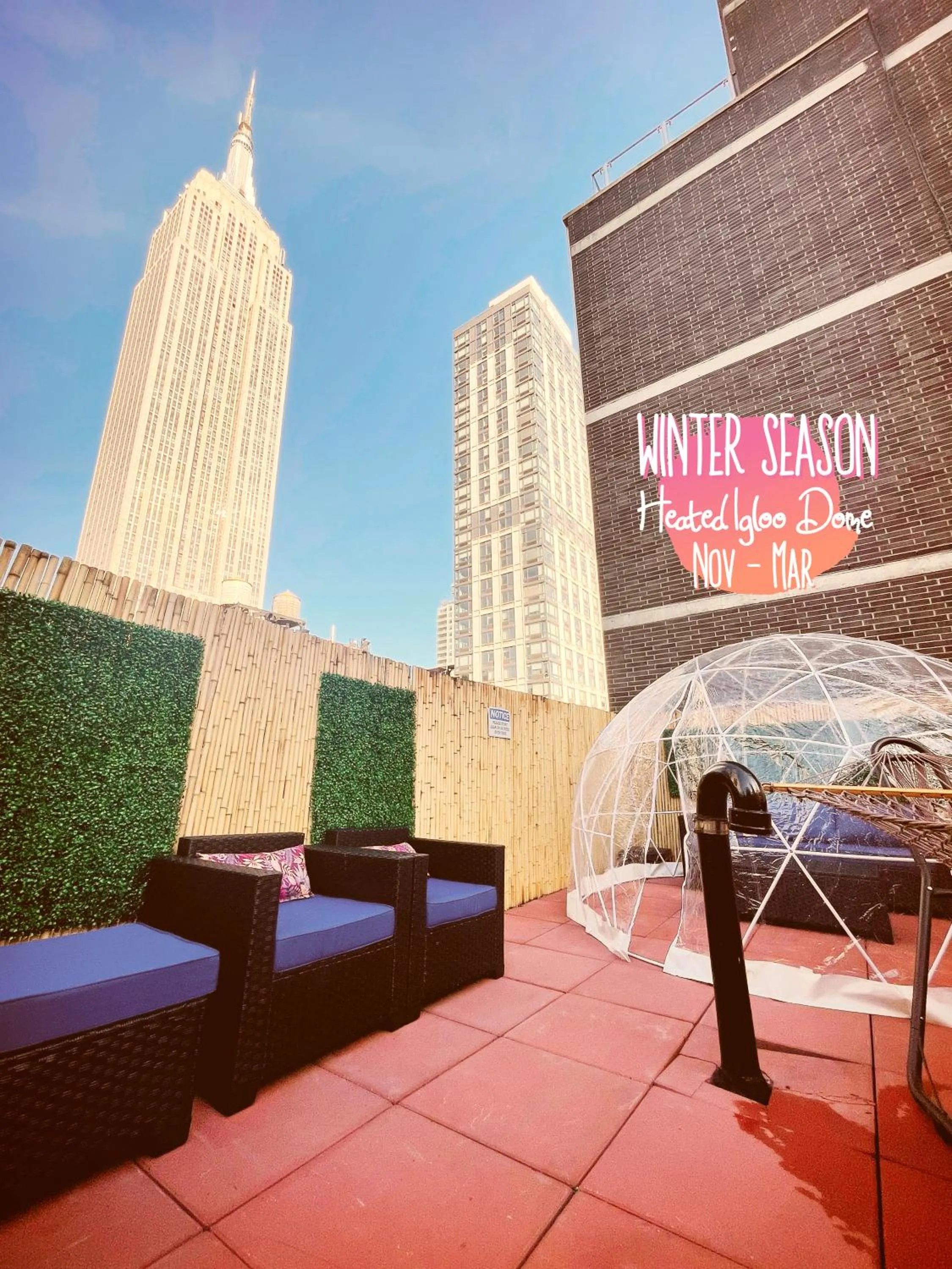 Patio in Hotel and the City, Rooftop City View