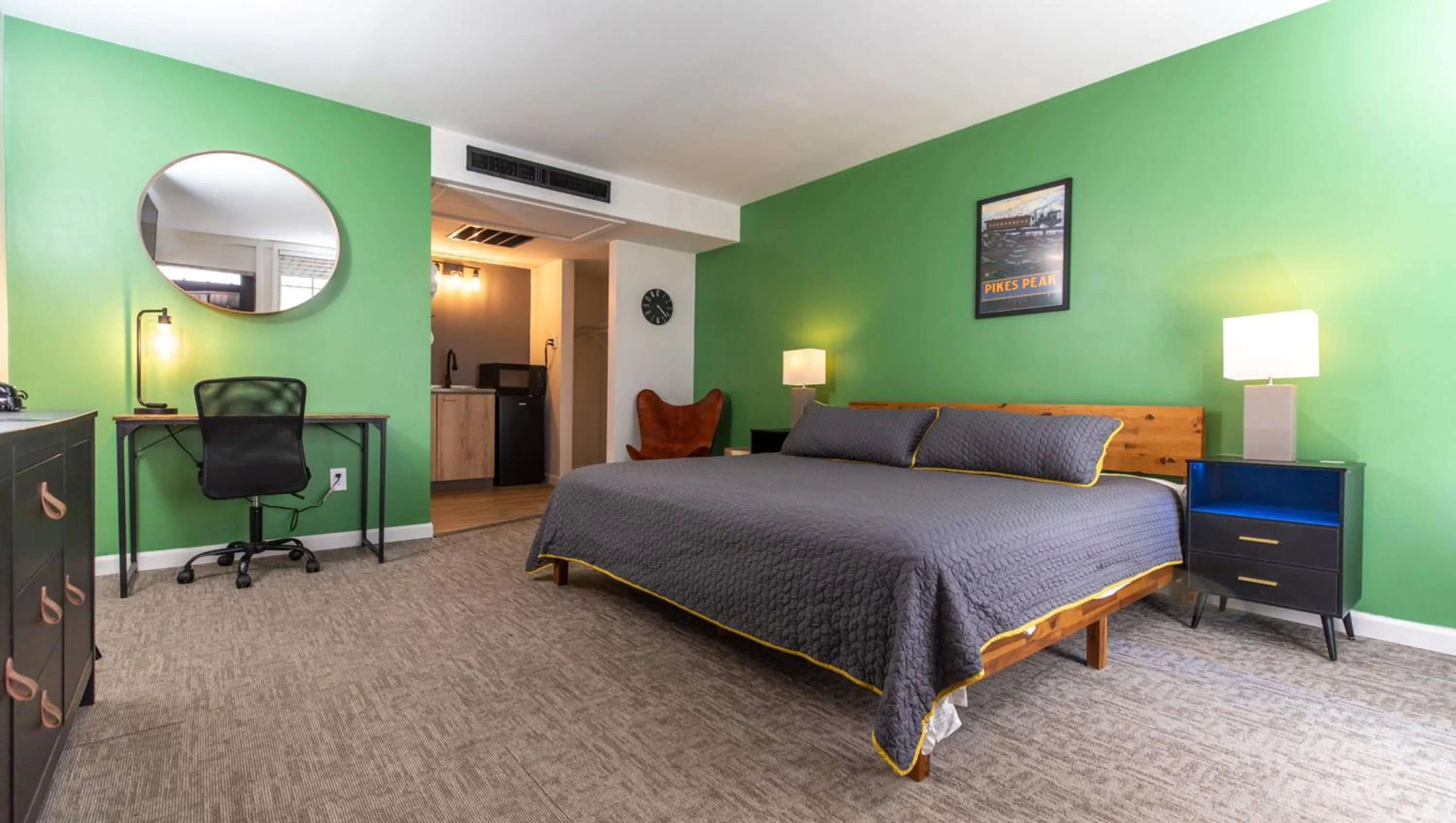 Bedroom, Bed in Modern Motel