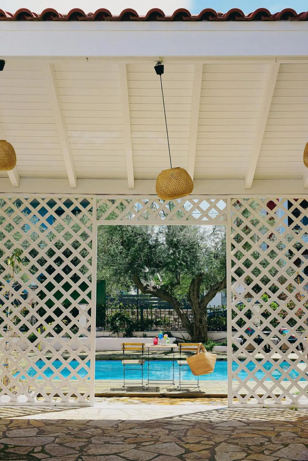 Pool view in Oliva Holiday Homes
