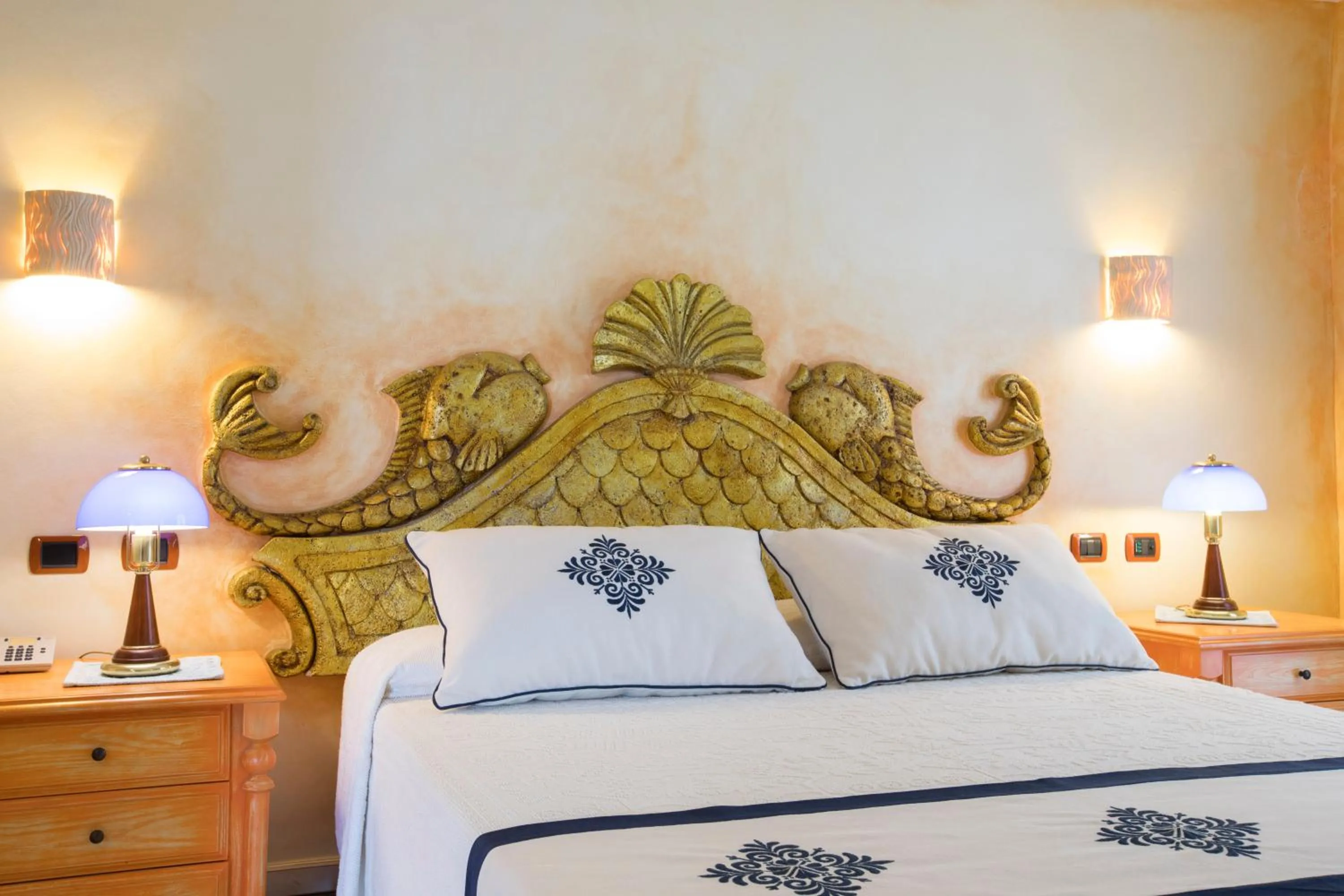 Bed in Hotel Poseidonia