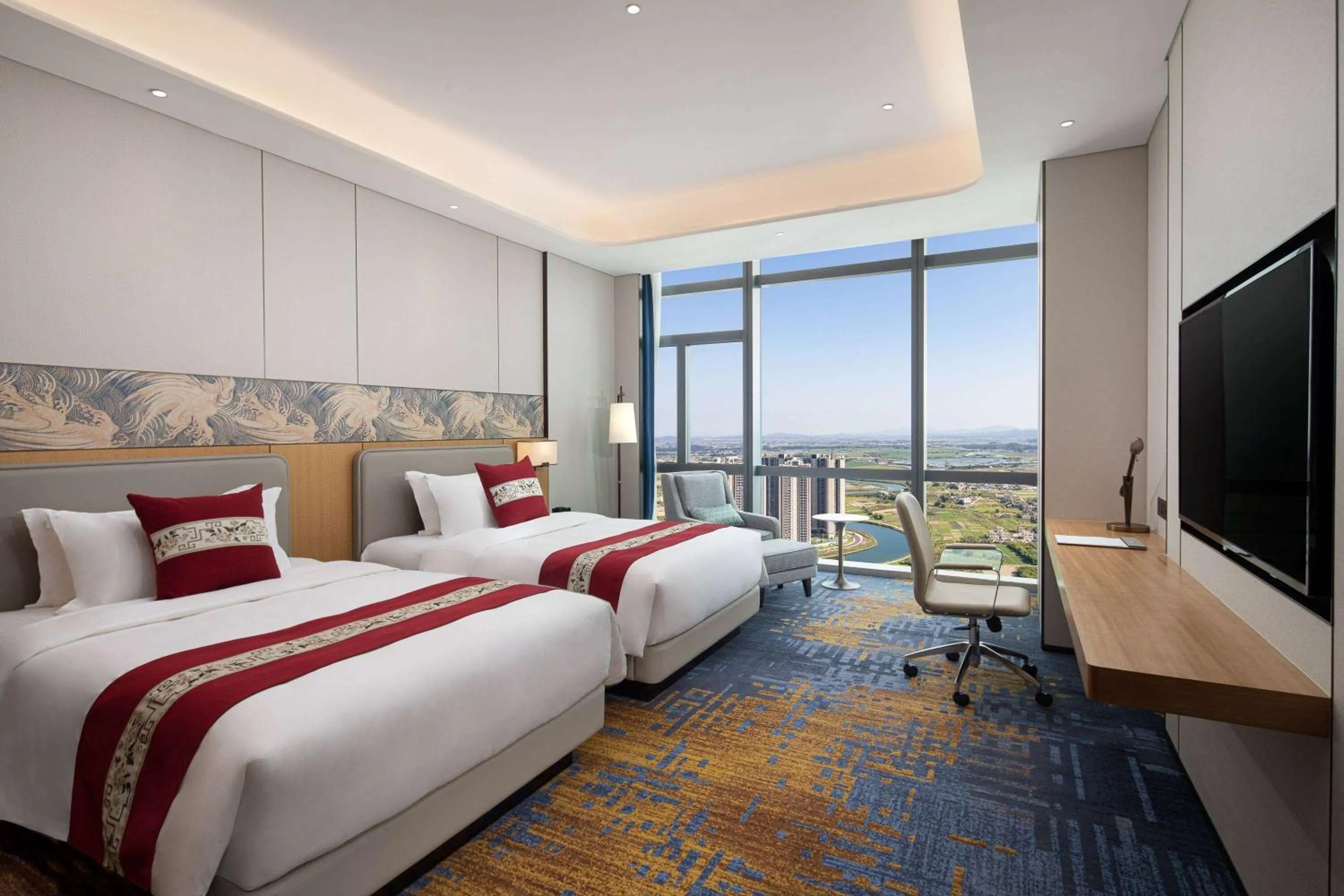 Photo of the whole room, Bed in Wyndham Shanwei Haifeng