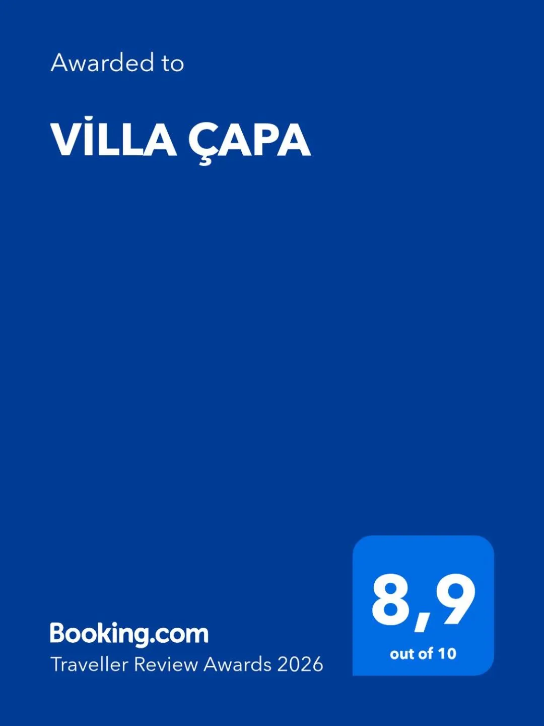 Certificate/Award in VİLLA ÇAPA