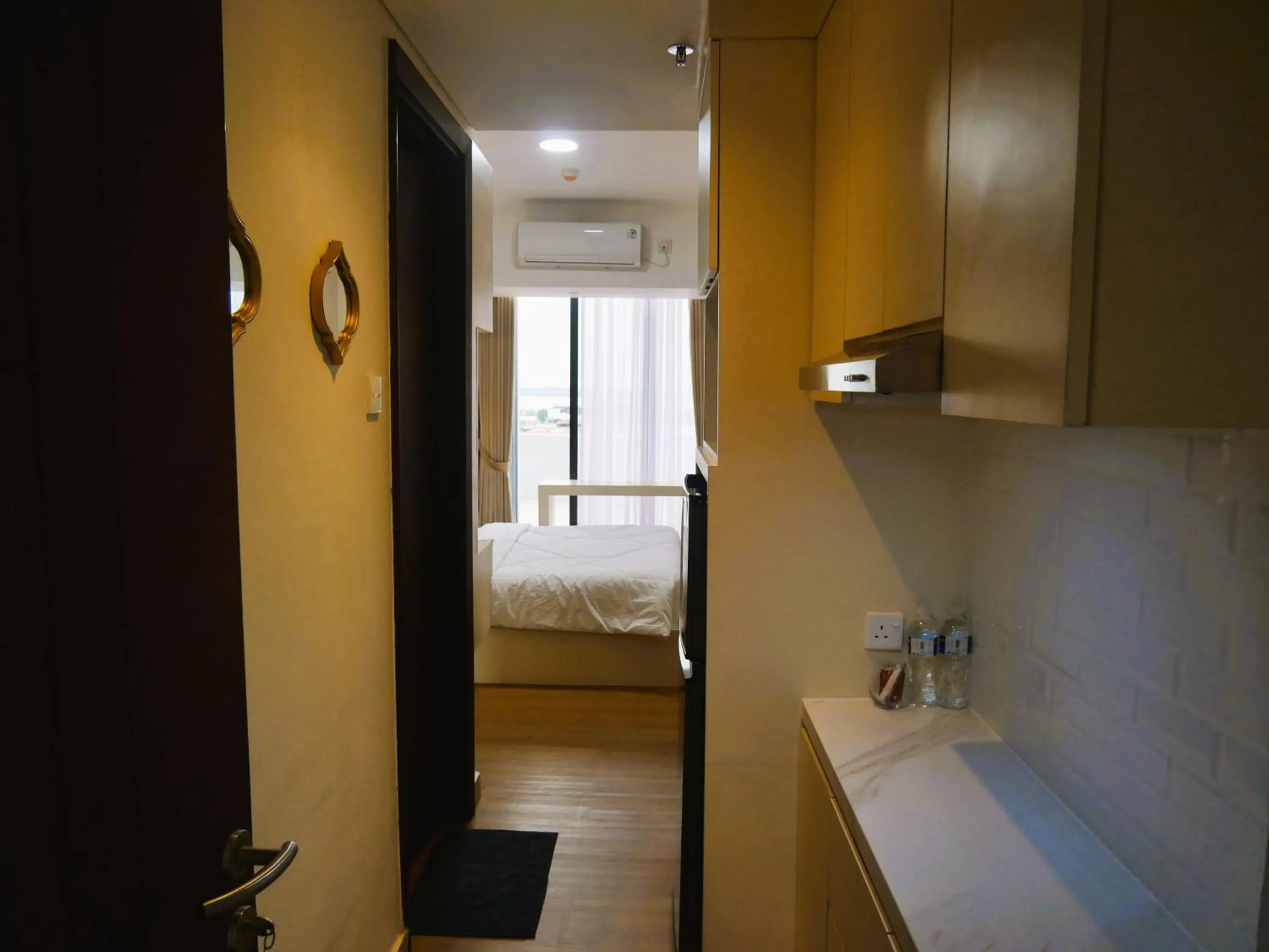 kitchen, Bed in Meisterstadt Pollux Habibie