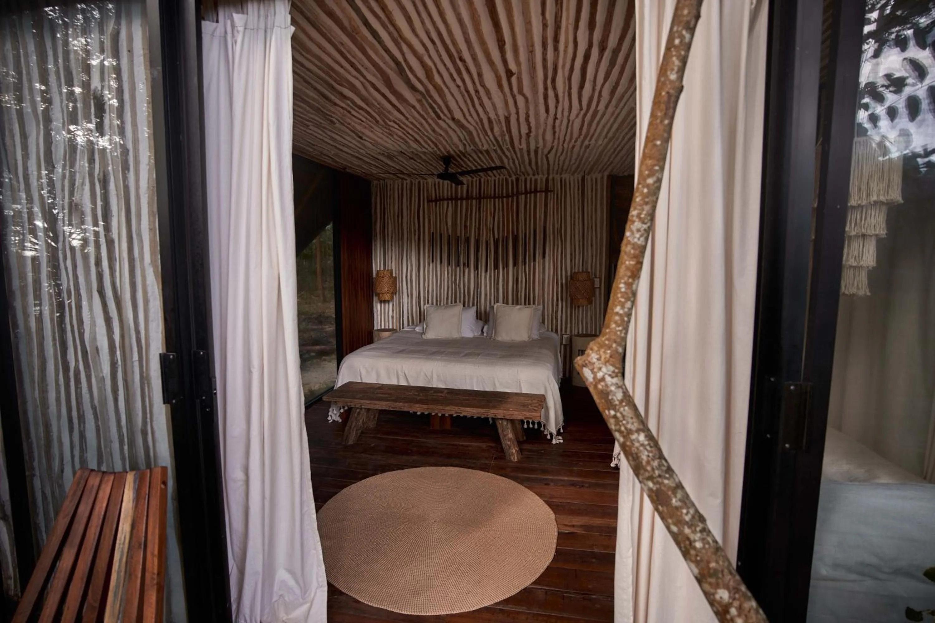 Bed in Kapok Bacalar - Plant Based Hotel
