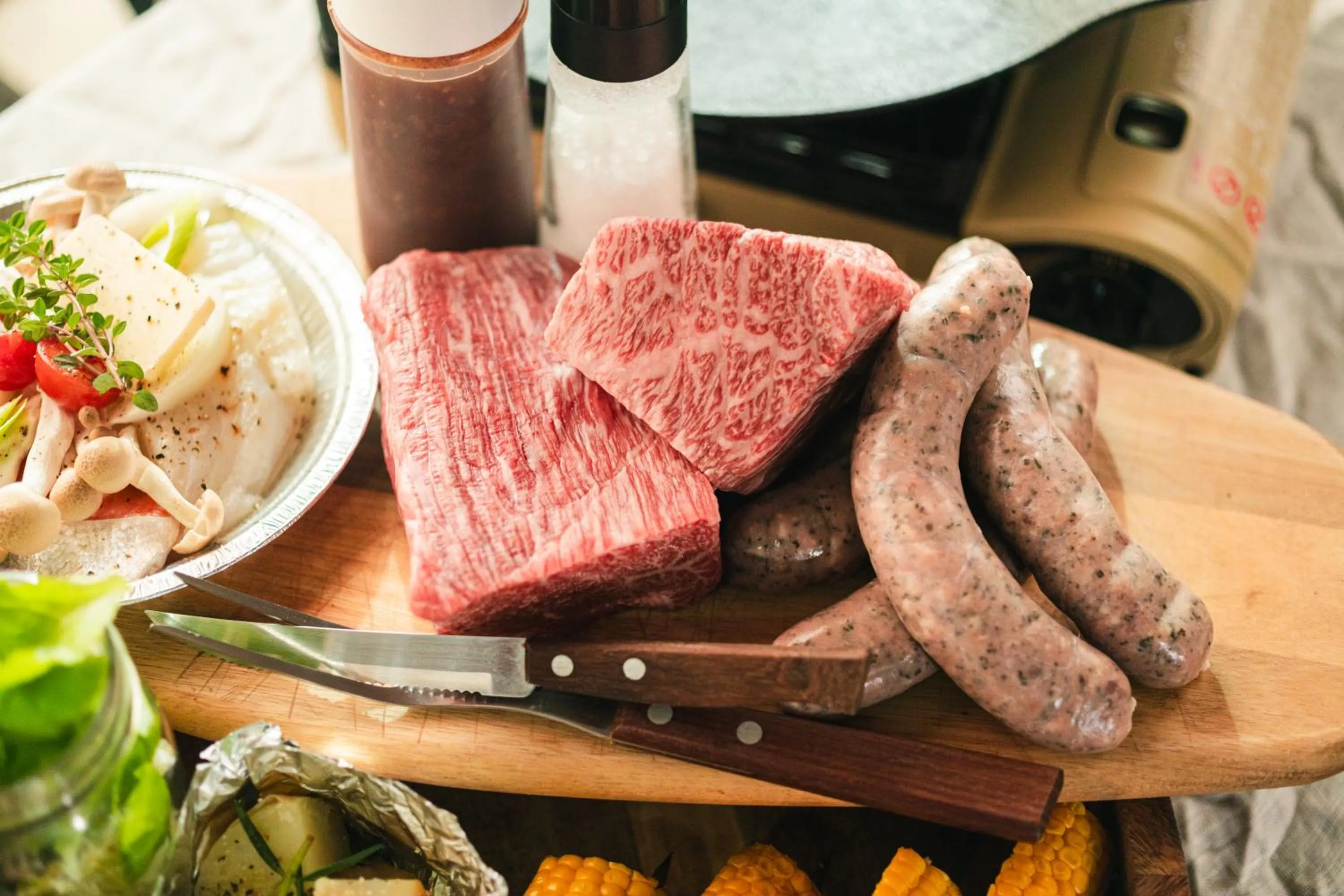 Dinner in THE DAY POST GENERAL GLAMPING VILLAGE Yamanakako