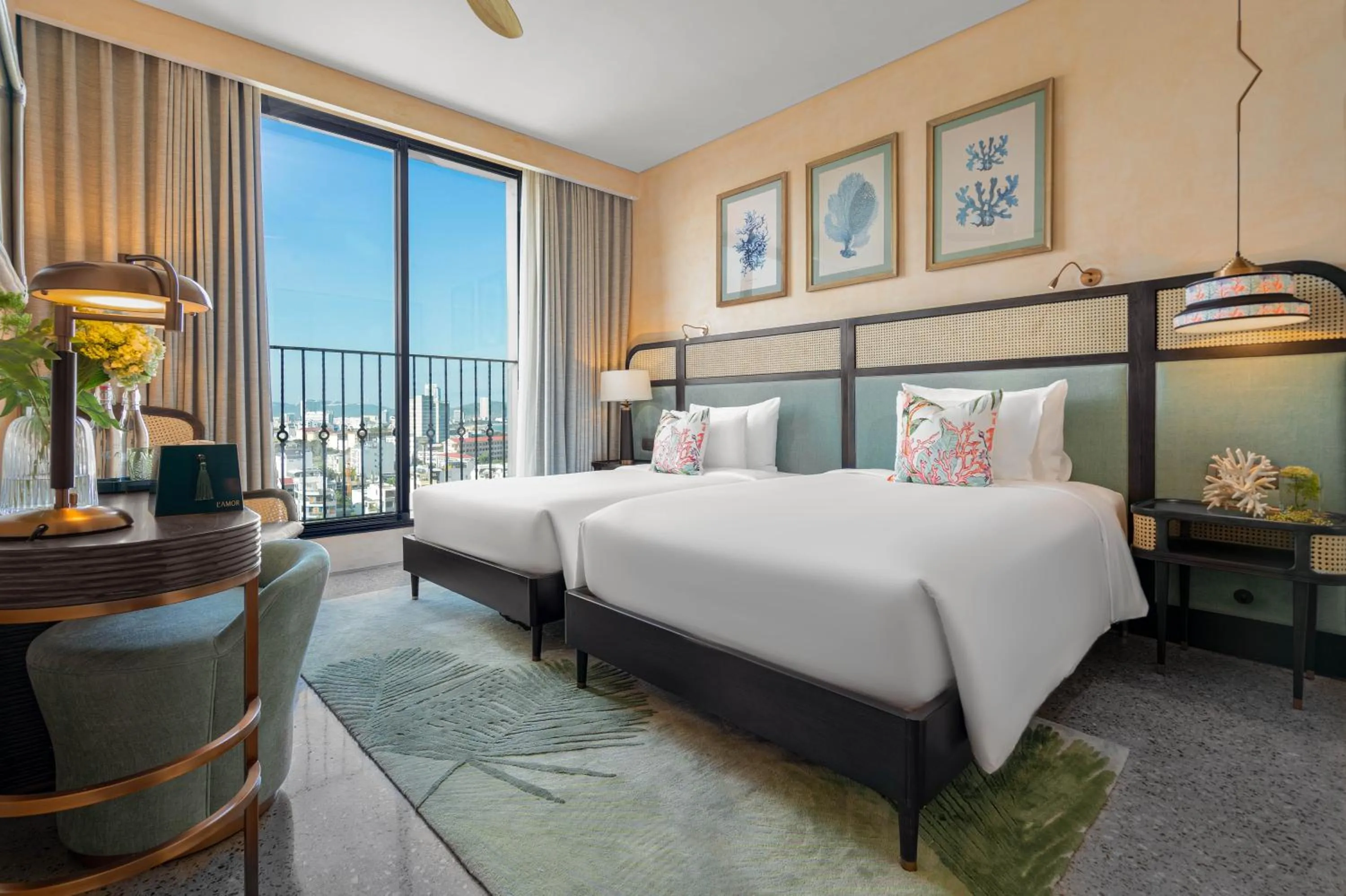 View (from property/room), Bed in L'amor Boutique Hotel Quy Nhơn