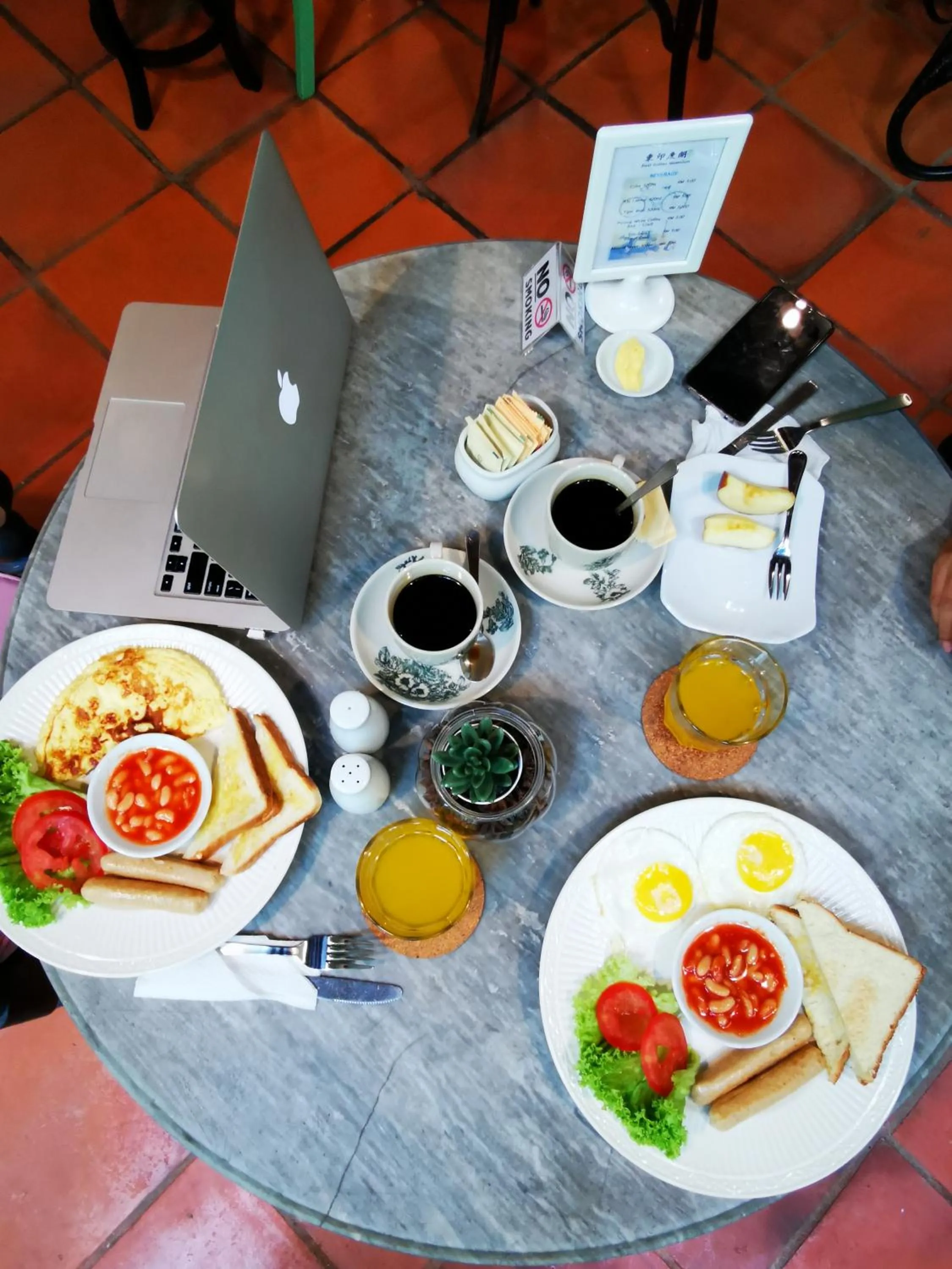 Continental breakfast in East Indies Mansion