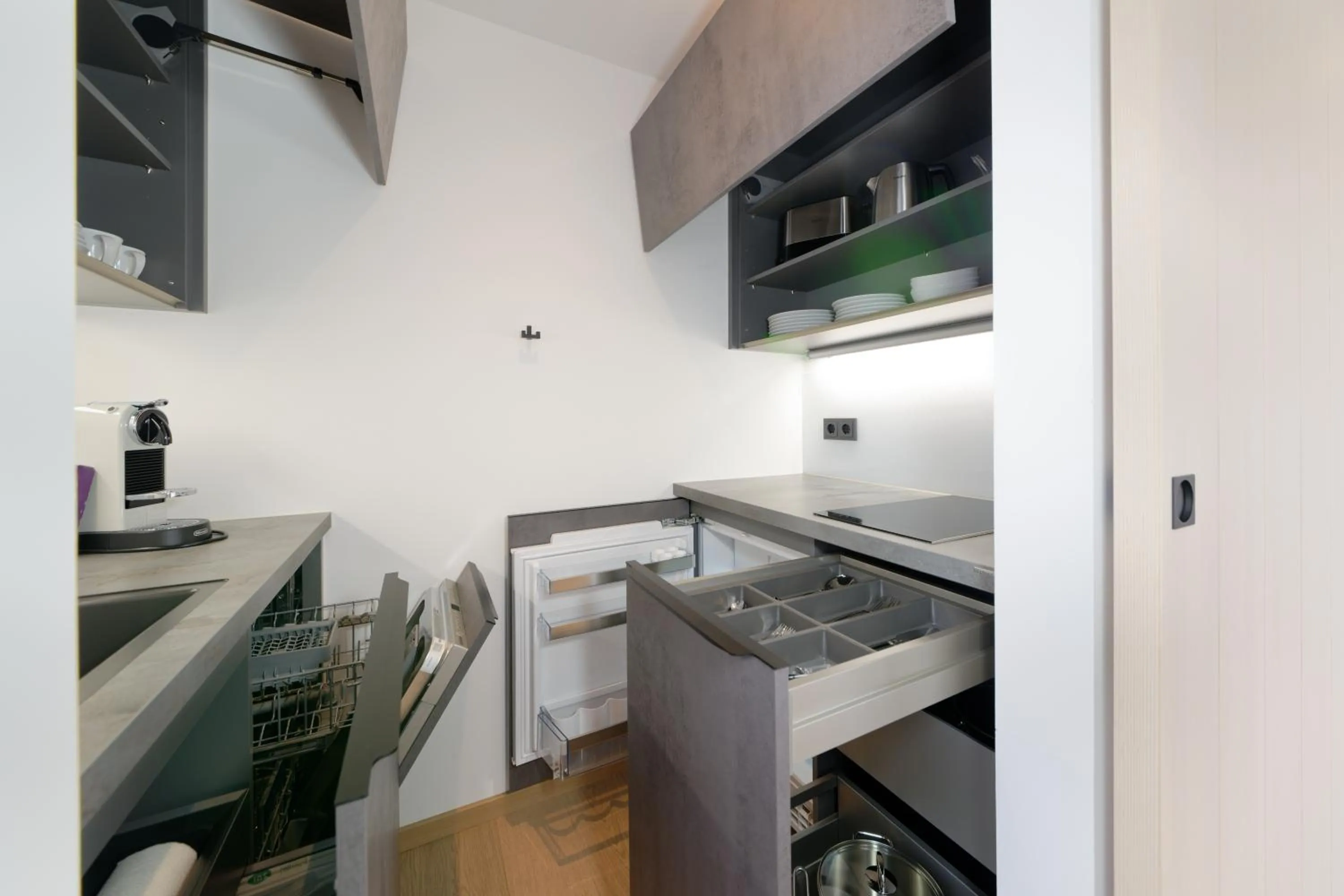 Kitchen or kitchenette in Alpin Chalet Trinkl - adults only ab 16 Jahren