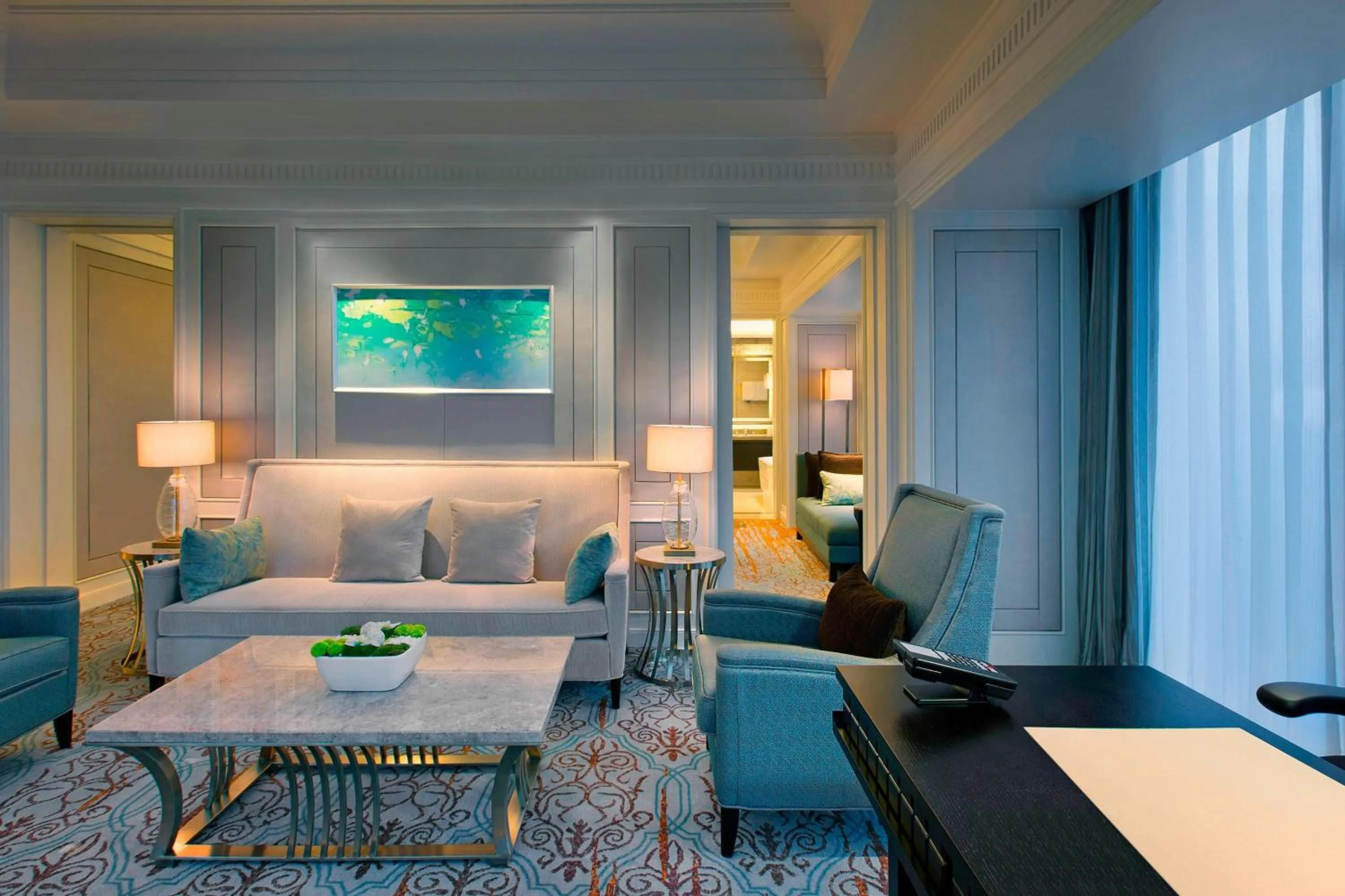 Living room, Bed in The Westin Qingdao