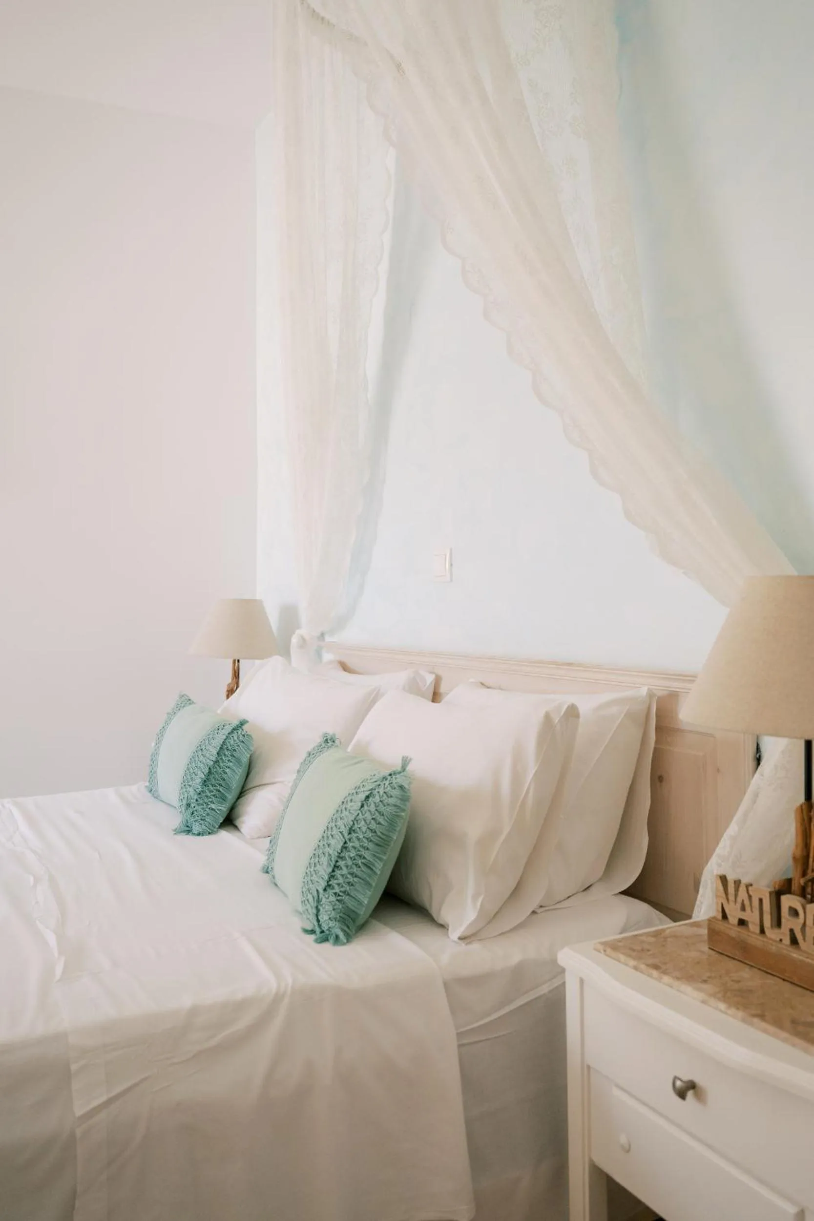 Bed in Lindos Harmony Suites