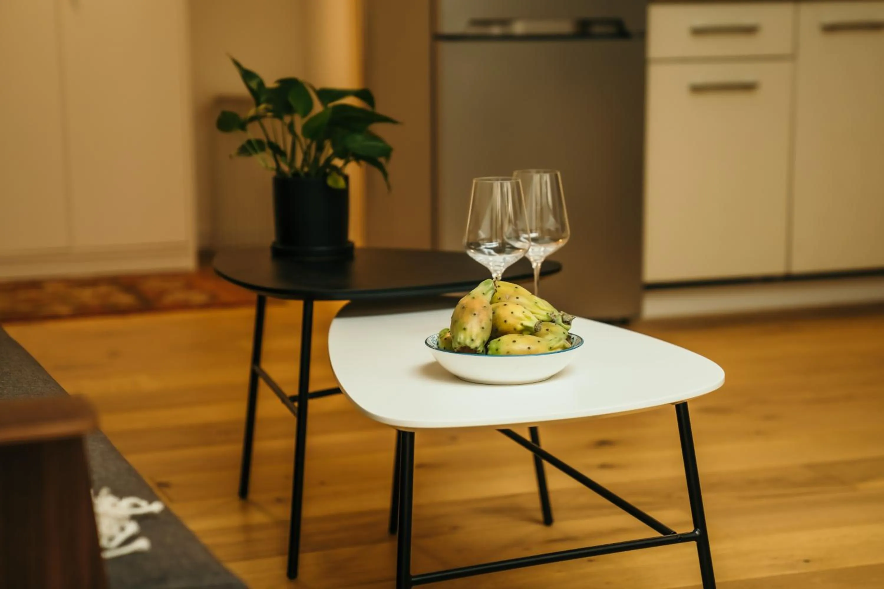 Seating area in DeBlox living - Alhambra Apartments
