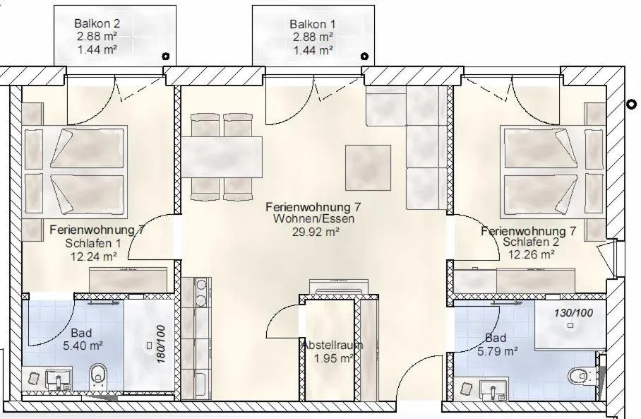 Floor plan in Sporthotel Neuruppin - Apartmenthaus mit Ferienwohnungen