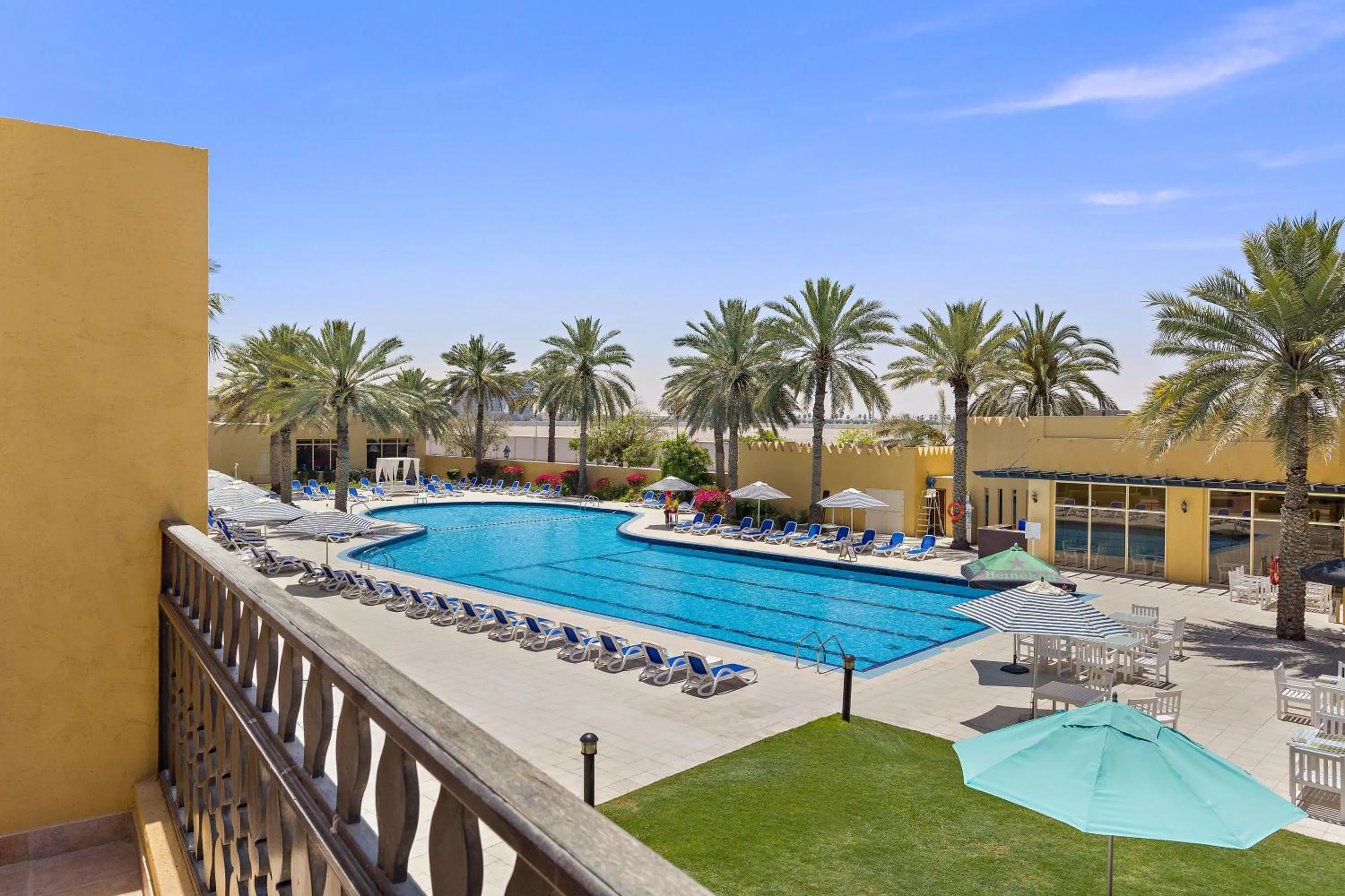 Pool view in Al Hamra Village Hotel