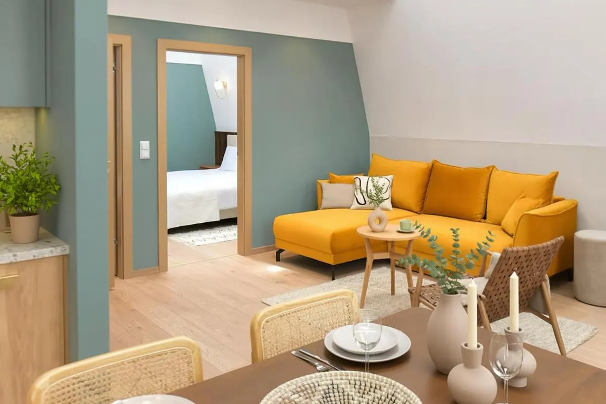 Living room in Monciak55 Sopot Apartments by StayLab