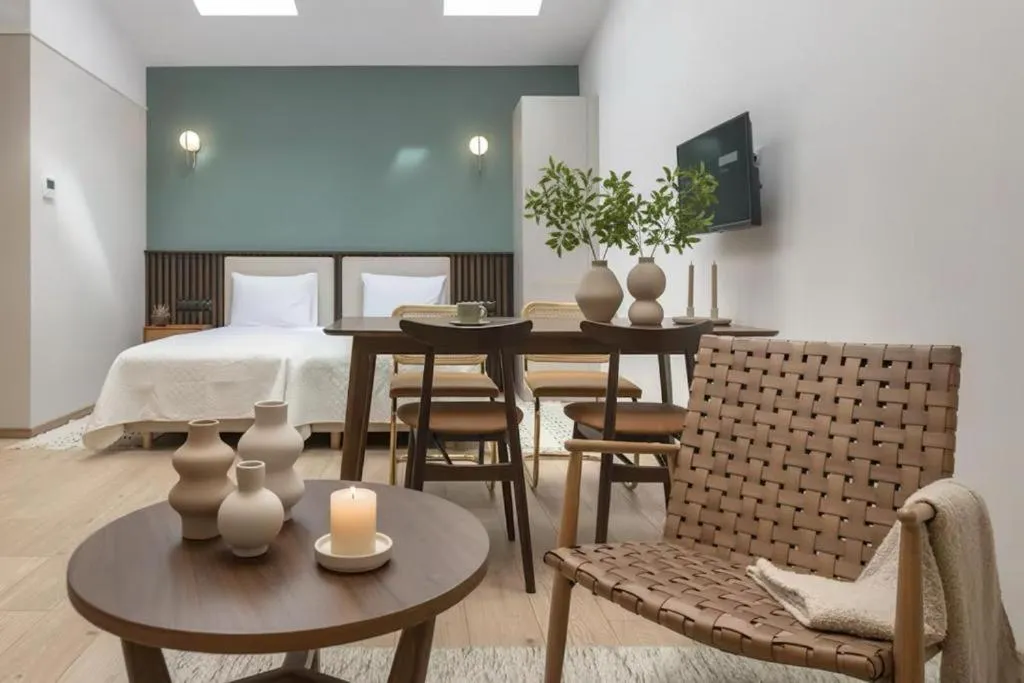 TV and multimedia, Bed in Monciak55 Sopot Apartments by StayLab