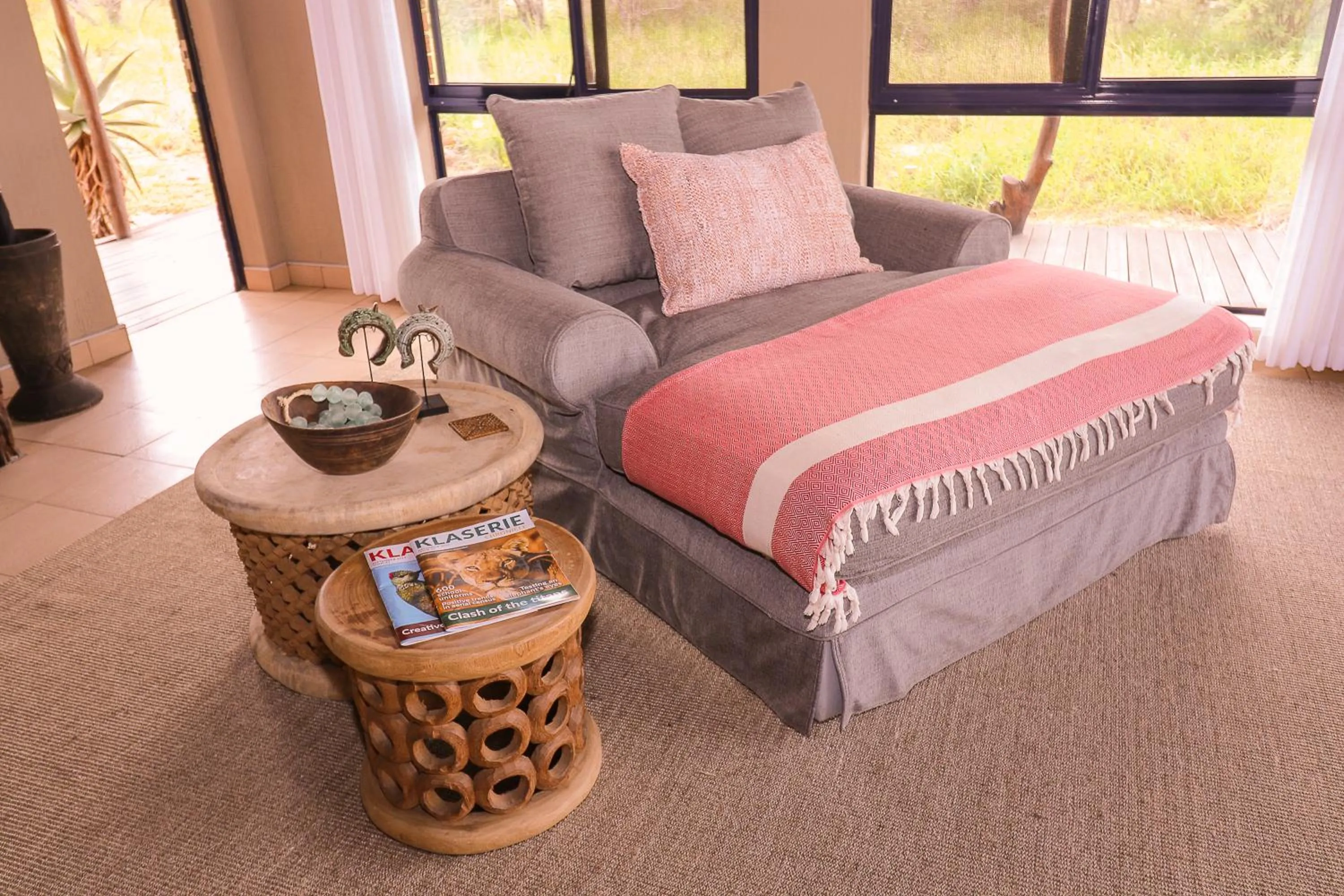 Seating area, Bed in Baobab Ridge