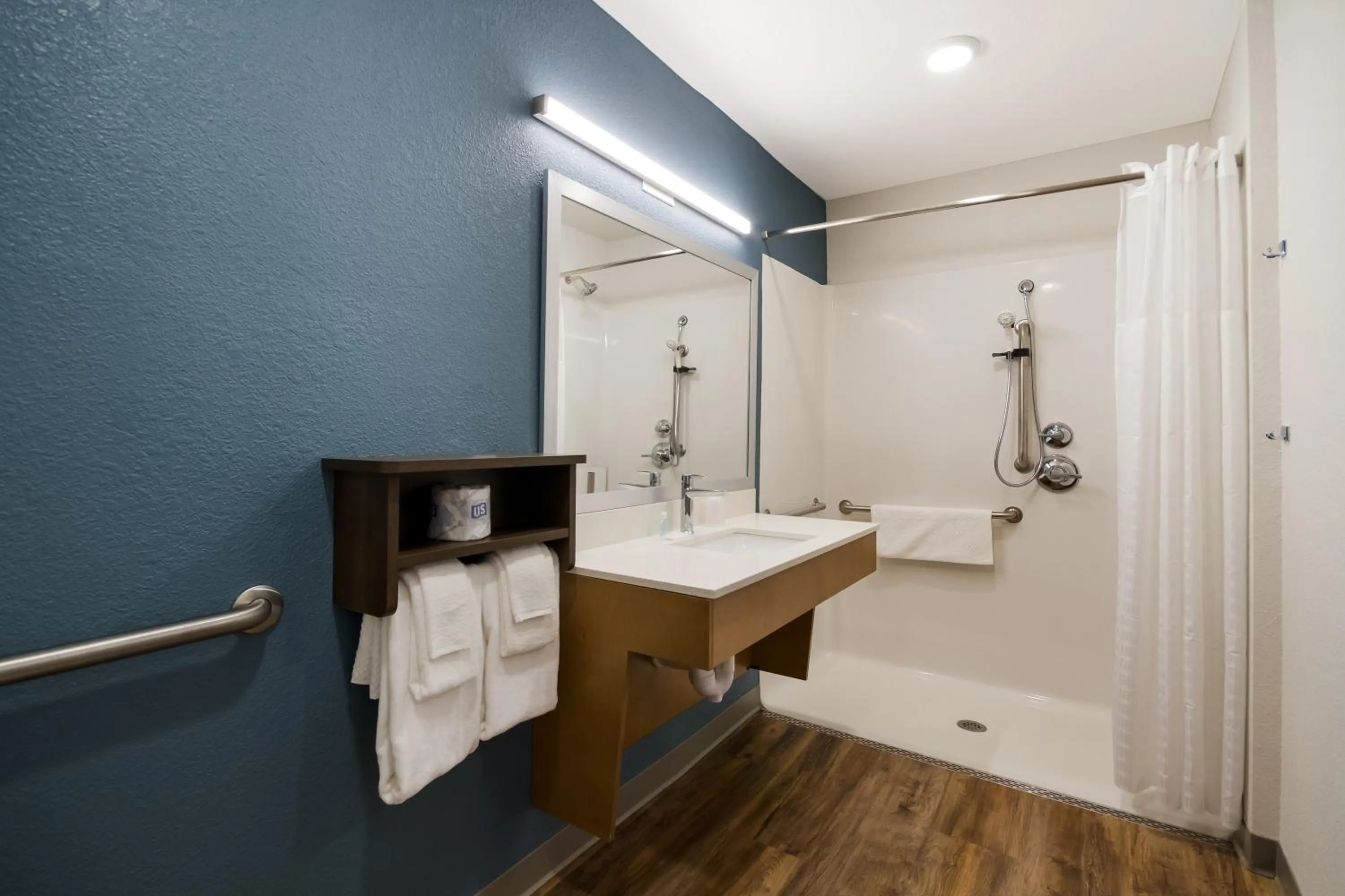 Bathroom in WoodSpring Suites Panama City Beach