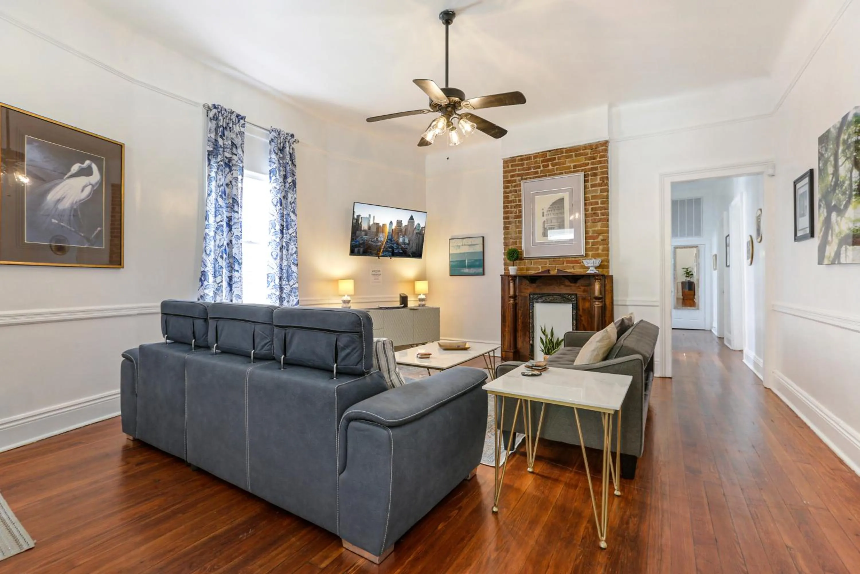 Living room in Uptown Spacious 4BD/3BA with Historic Charm