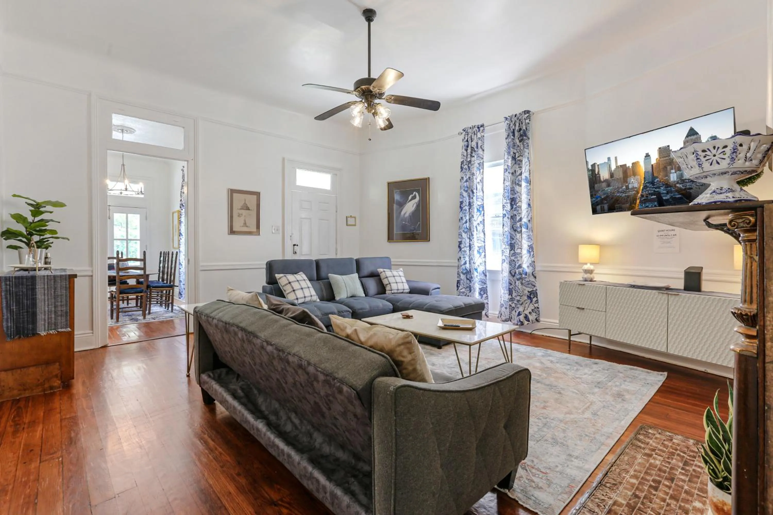 Living room in Uptown Spacious 4BD/3BA with Historic Charm