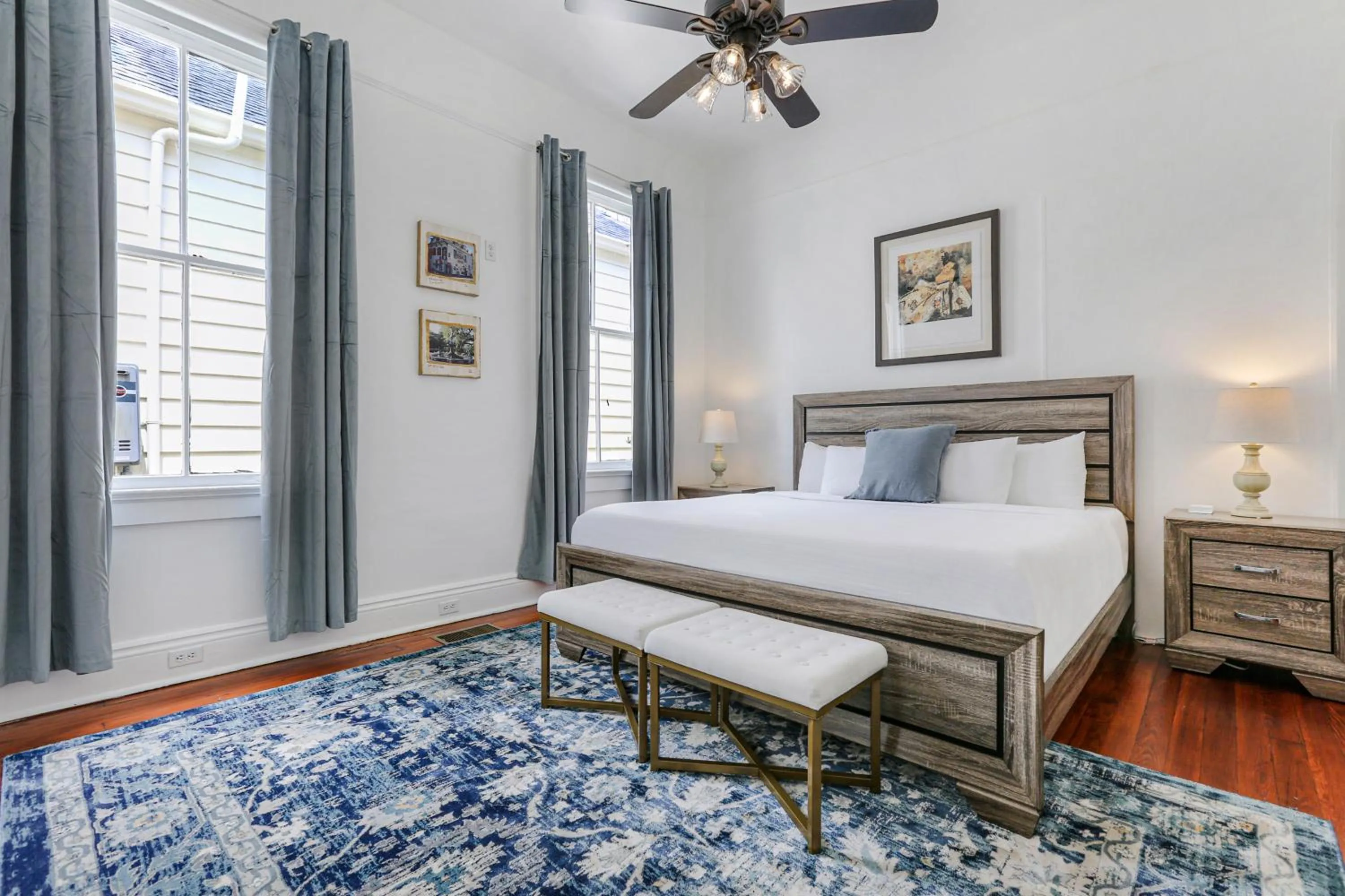 Bedroom, Bed in Uptown Spacious 4BD/3BA with Historic Charm