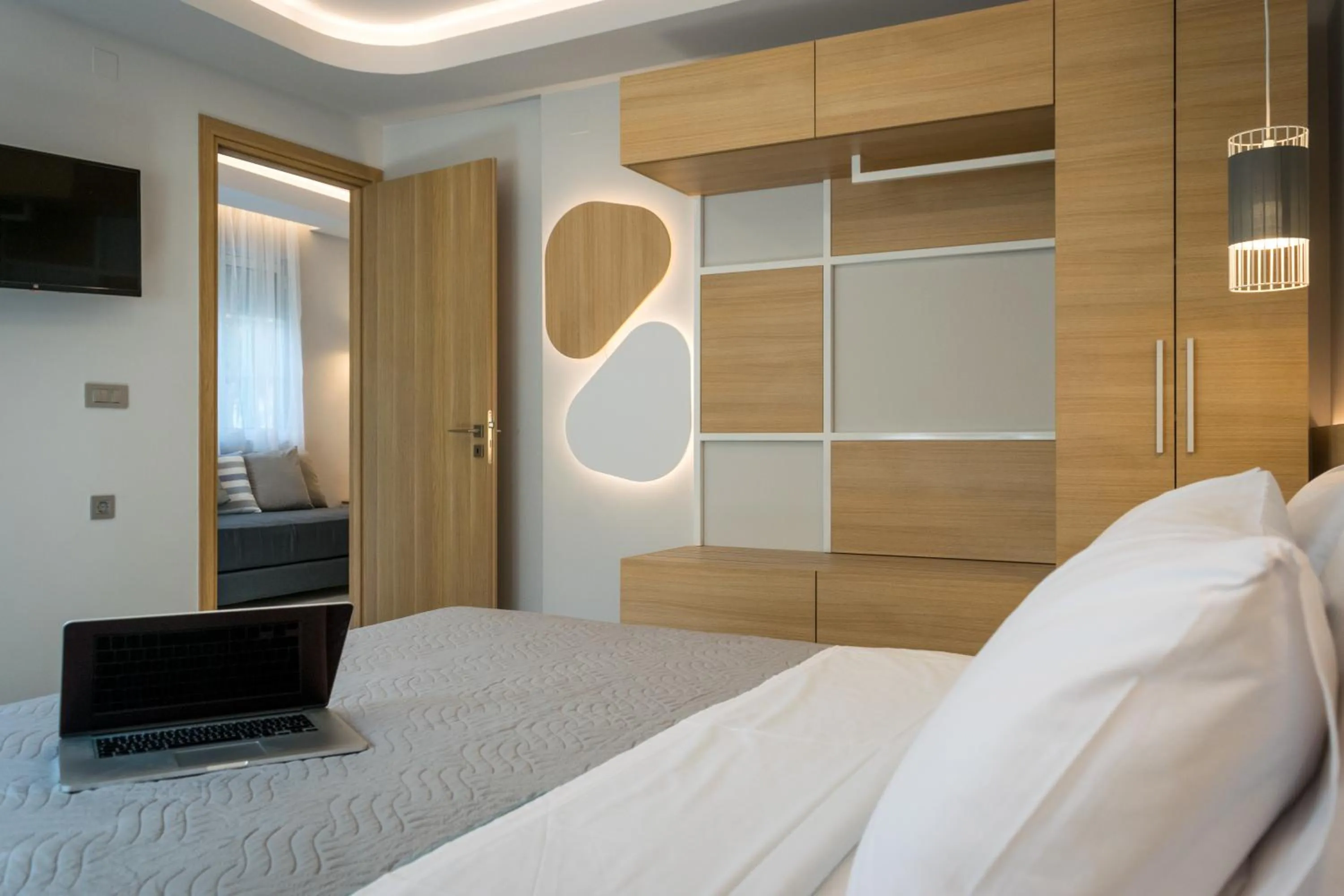 Bed in Evdokia Suites