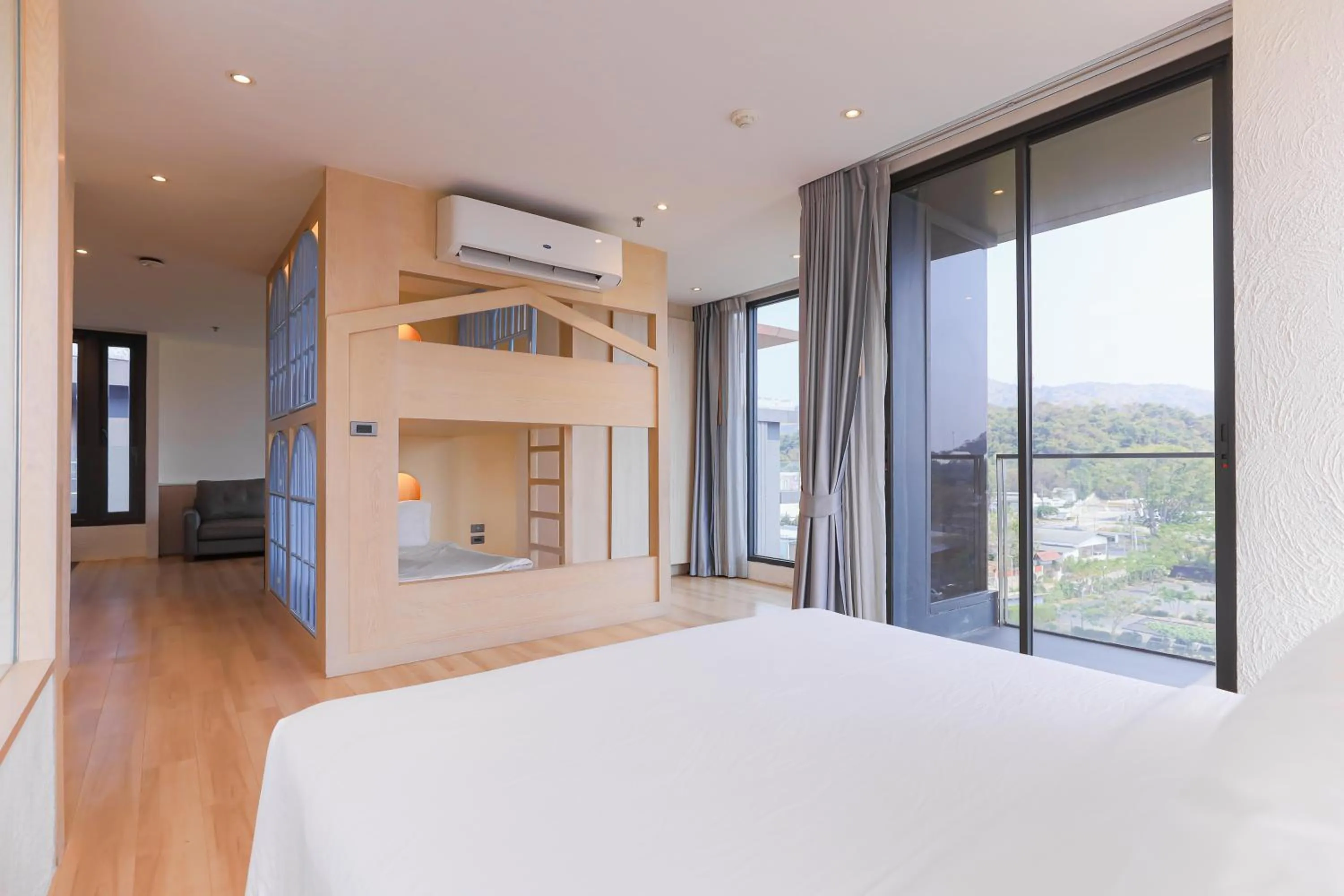 Bed in Balcony Seaside Sriracha Hotel & Serviced Apartments