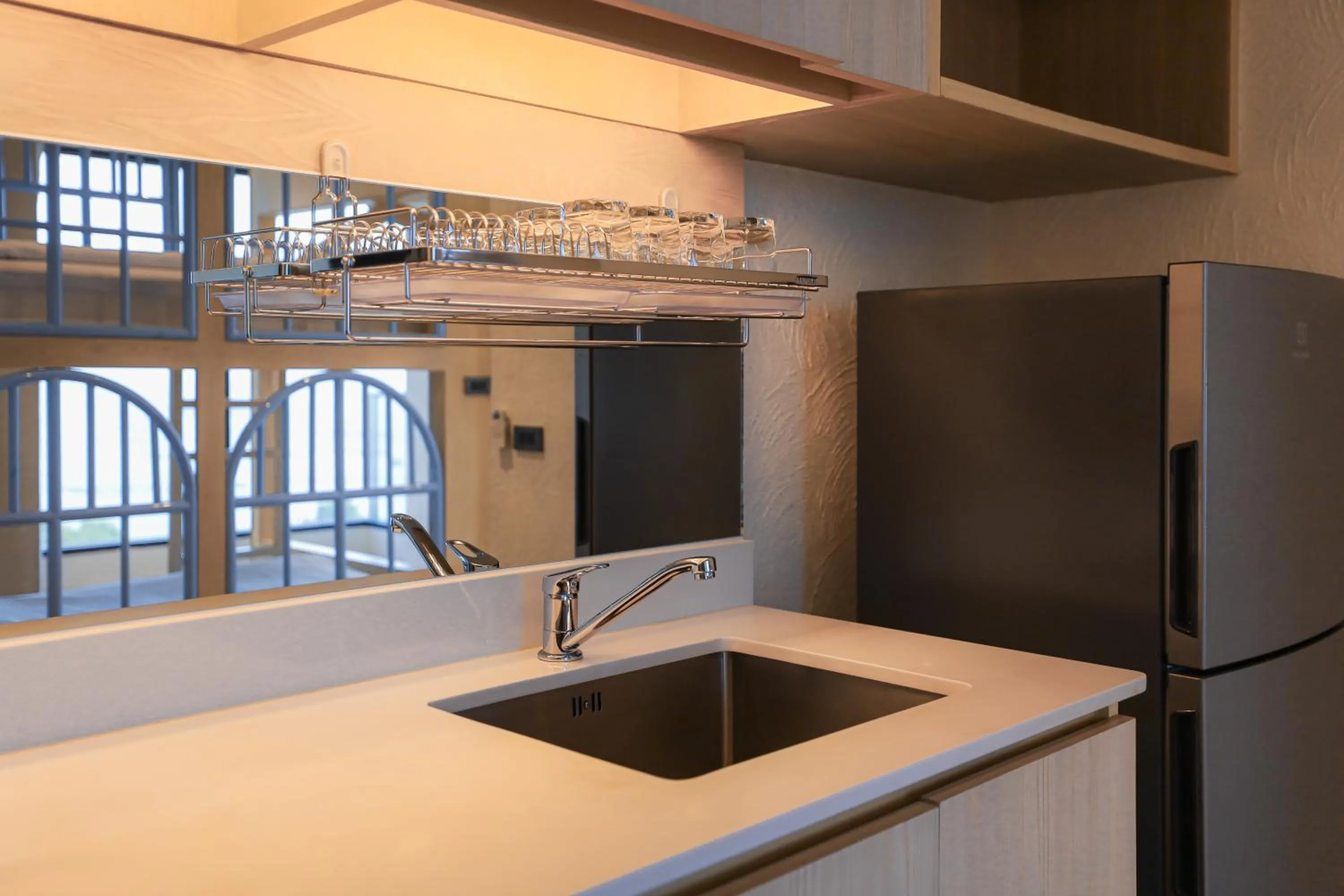 Kitchen or kitchenette in Balcony Seaside Sriracha Hotel & Serviced Apartments