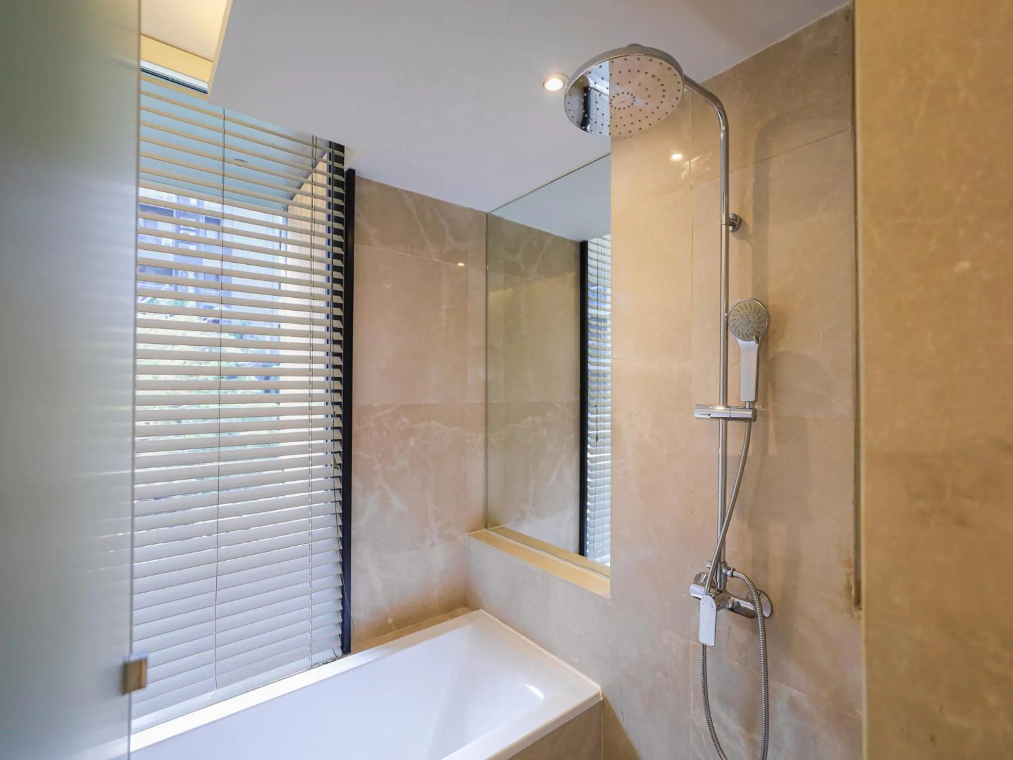 Shower in Balcony Seaside Sriracha Hotel & Serviced Apartments