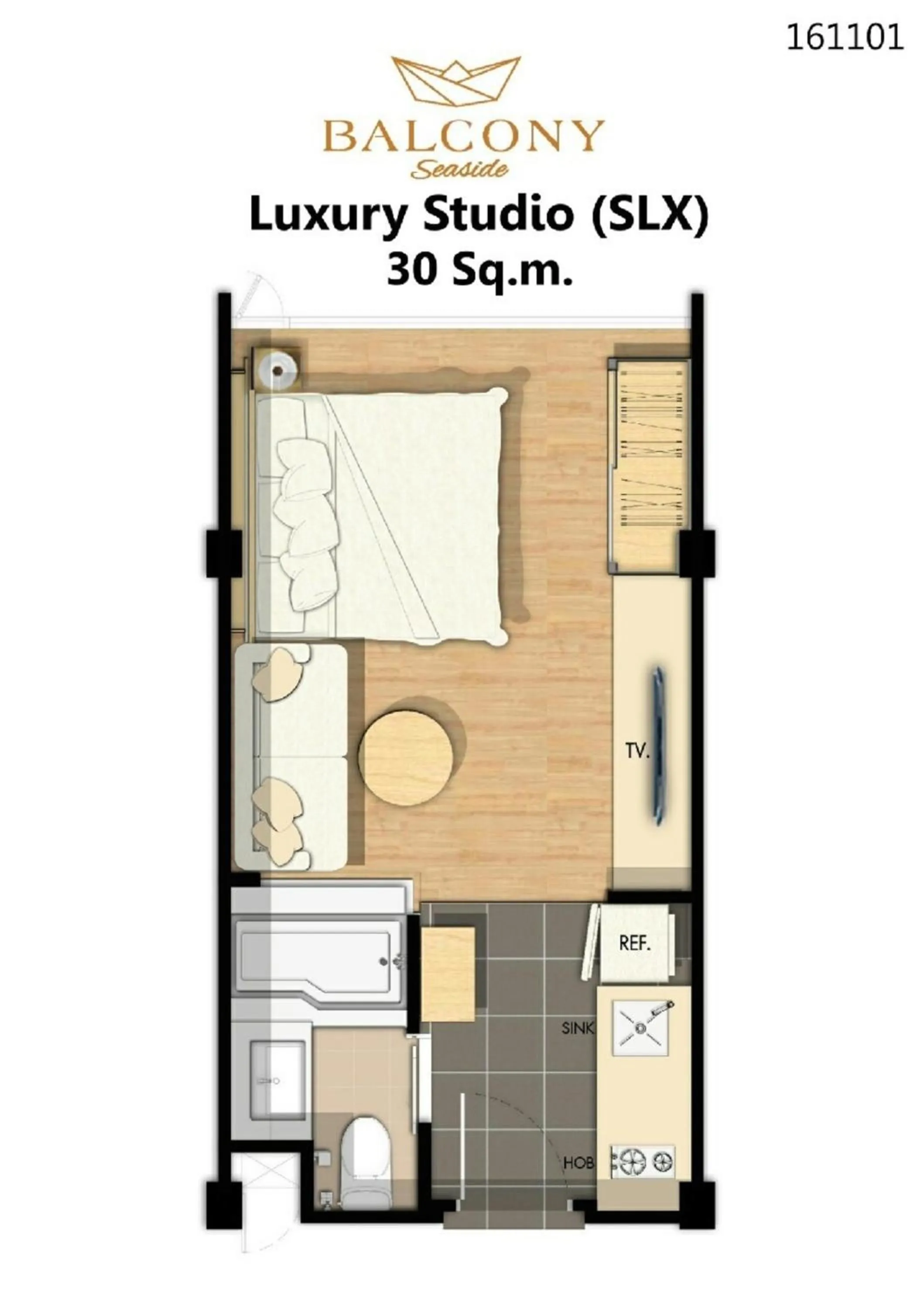 Floor plan in Balcony Seaside Sriracha Hotel & Serviced Apartments
