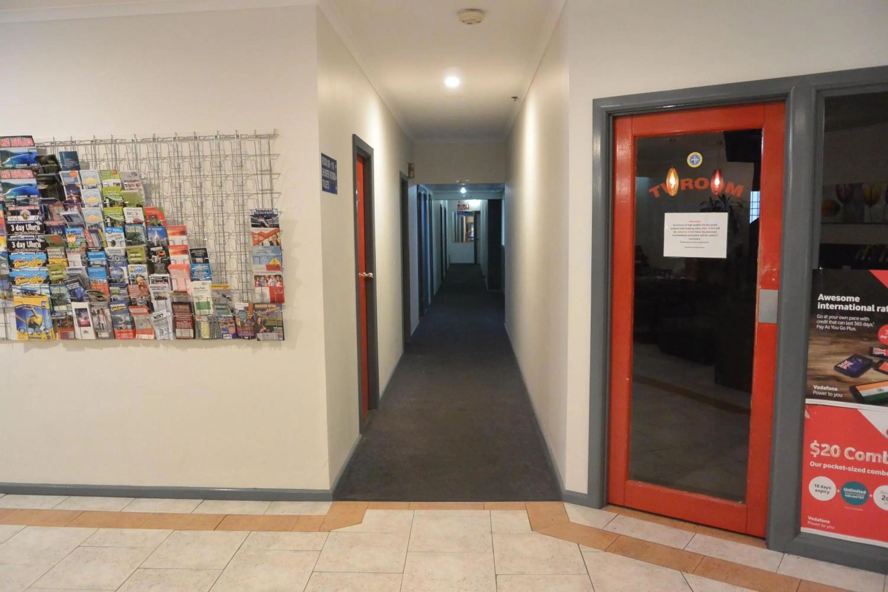 Communal lounge/ TV room in Elizabeth Hostel