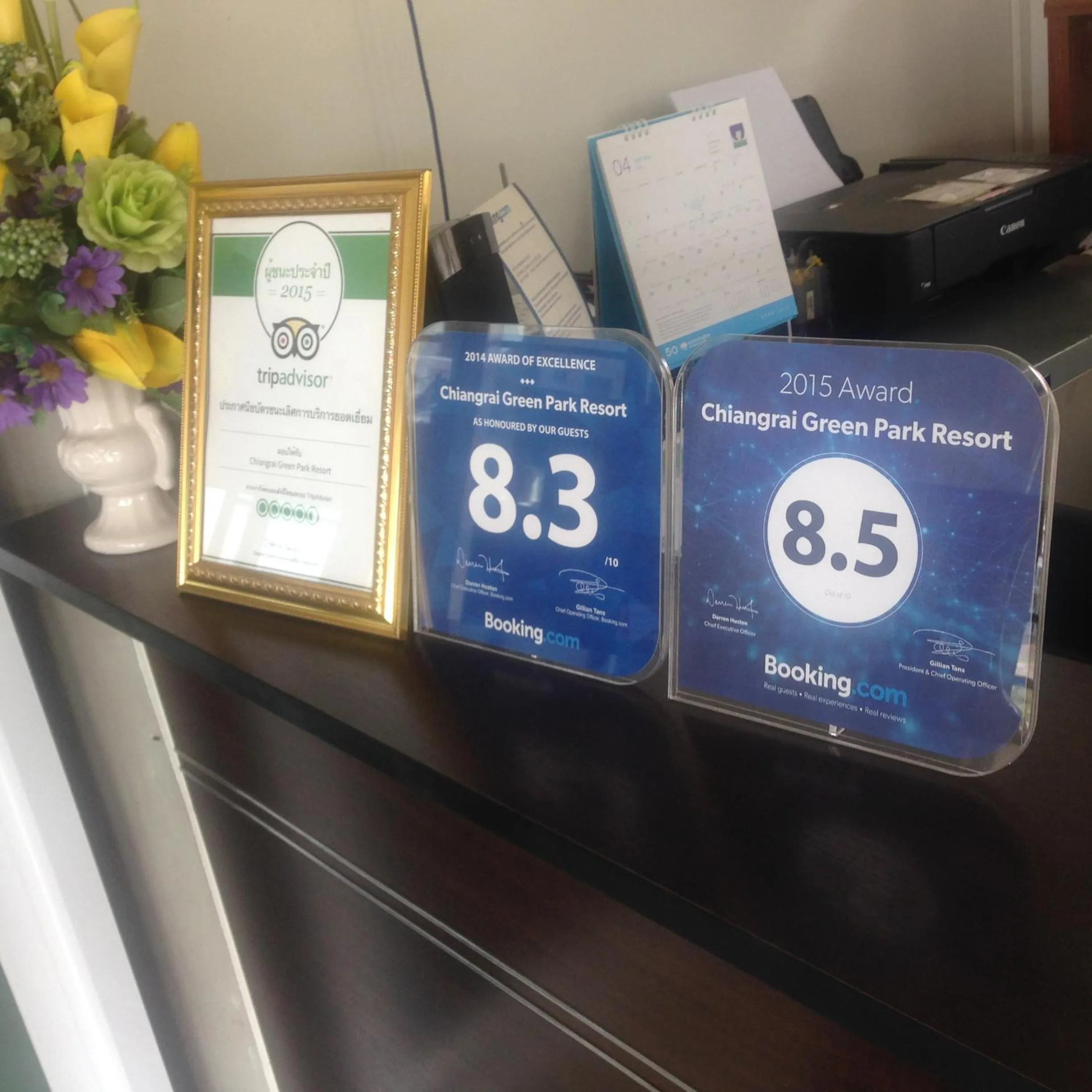 Certificate/Award in Chiangrai Green Park Resort