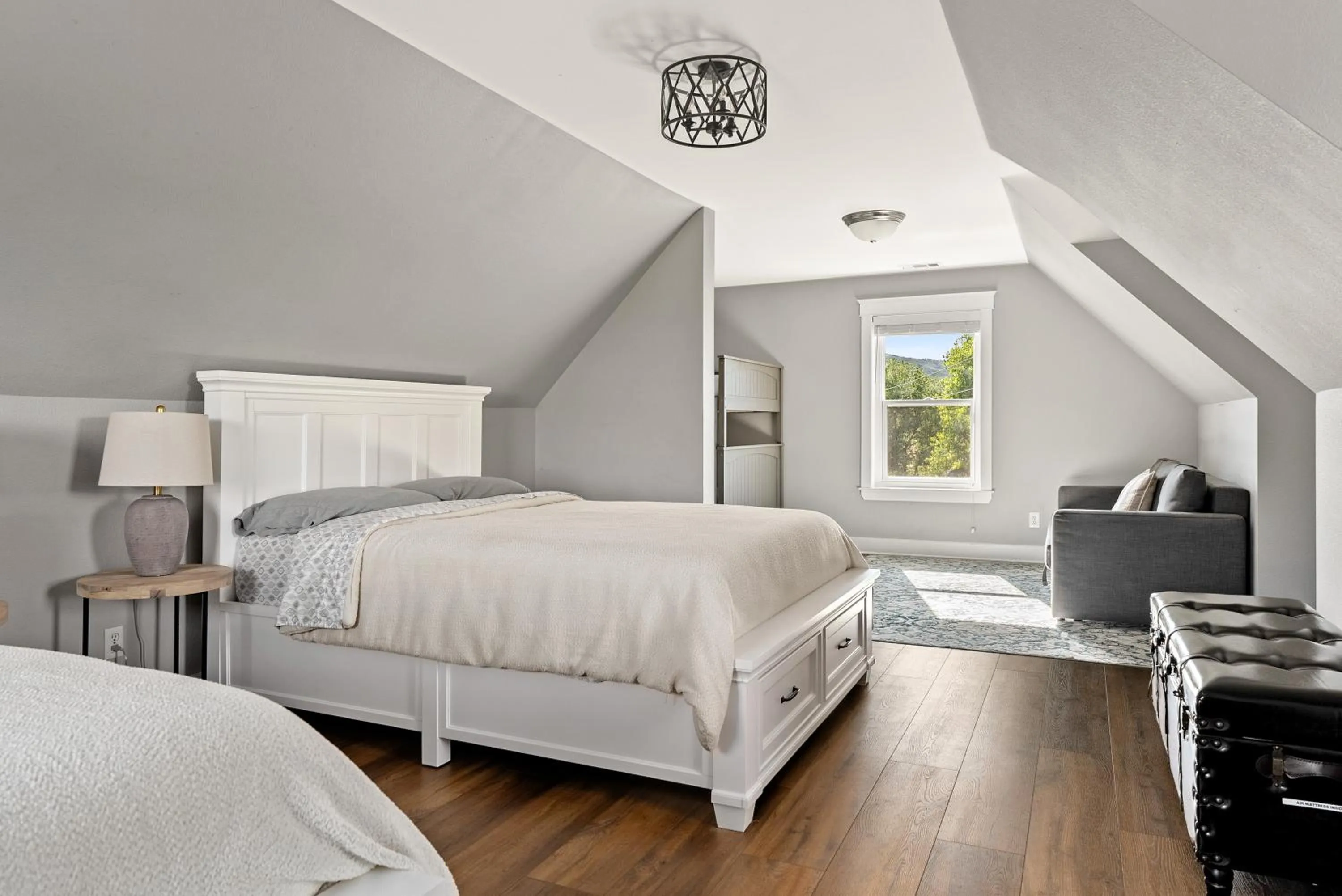 Bed in Paso Wine Country Farmhouse with Pool, Spa, Game Room