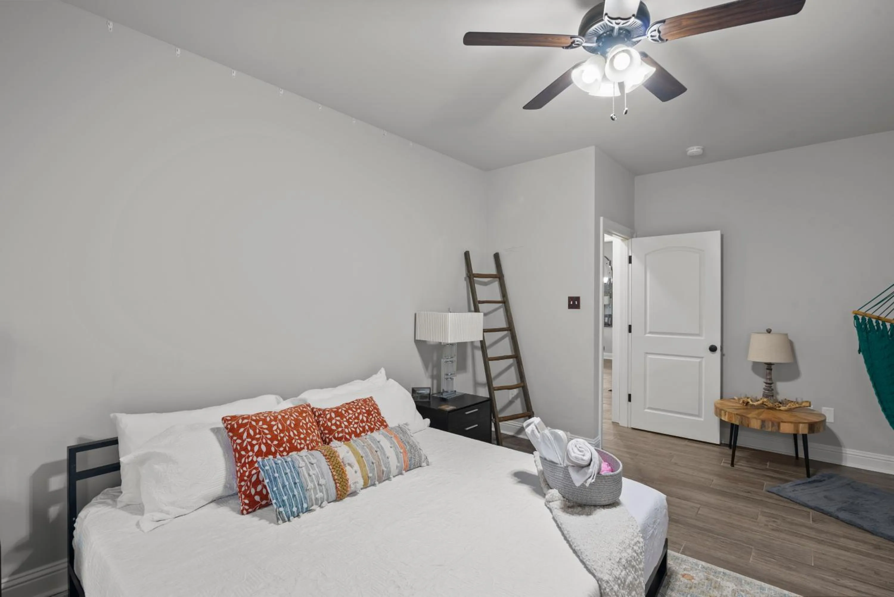 Bed in Zen House, a peaceful sanctuary in Shreveport, LA! Tv in each room