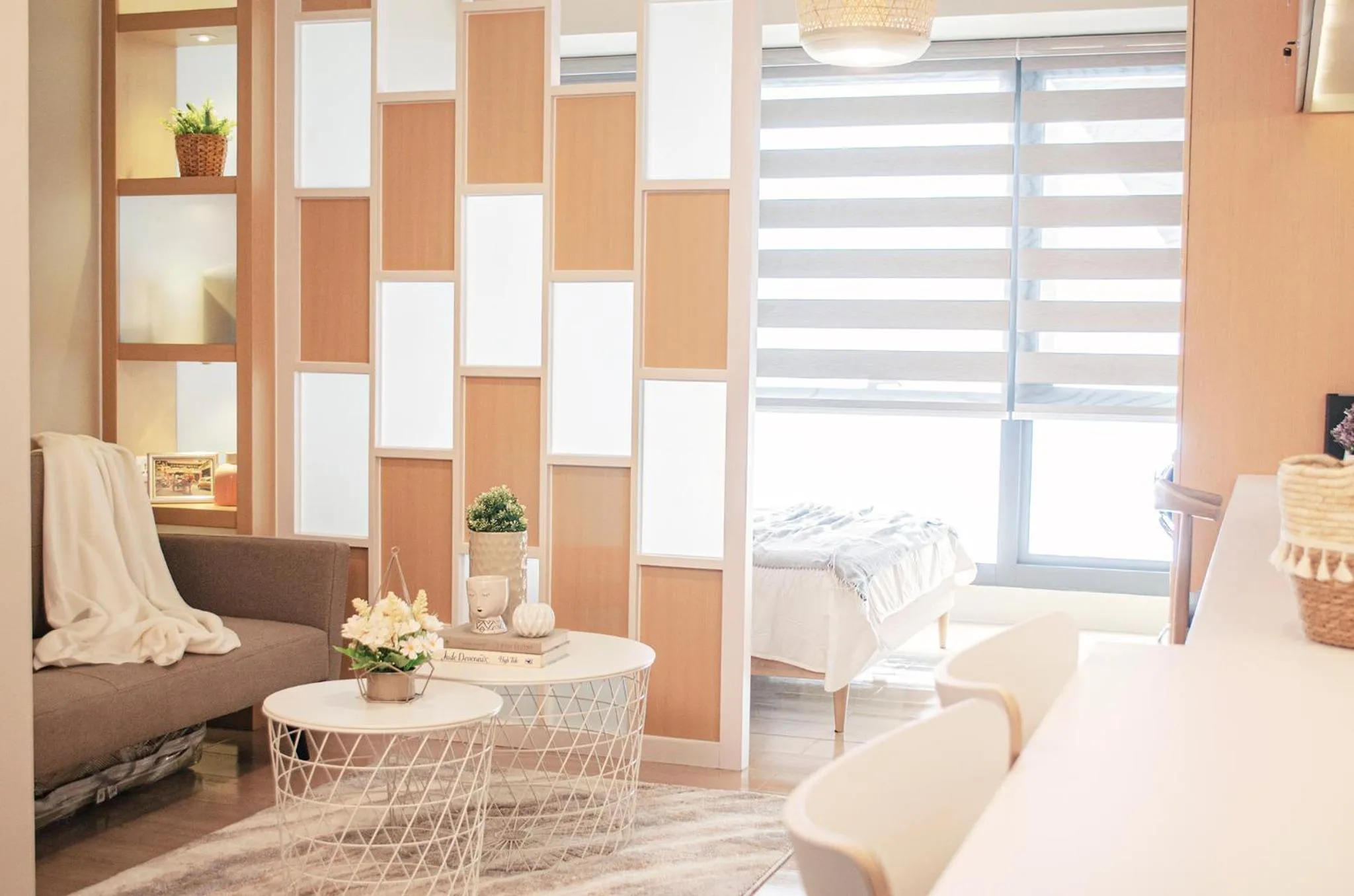 Living room, Bed in Cozy and Classy Studio Across Airport Terminal 3